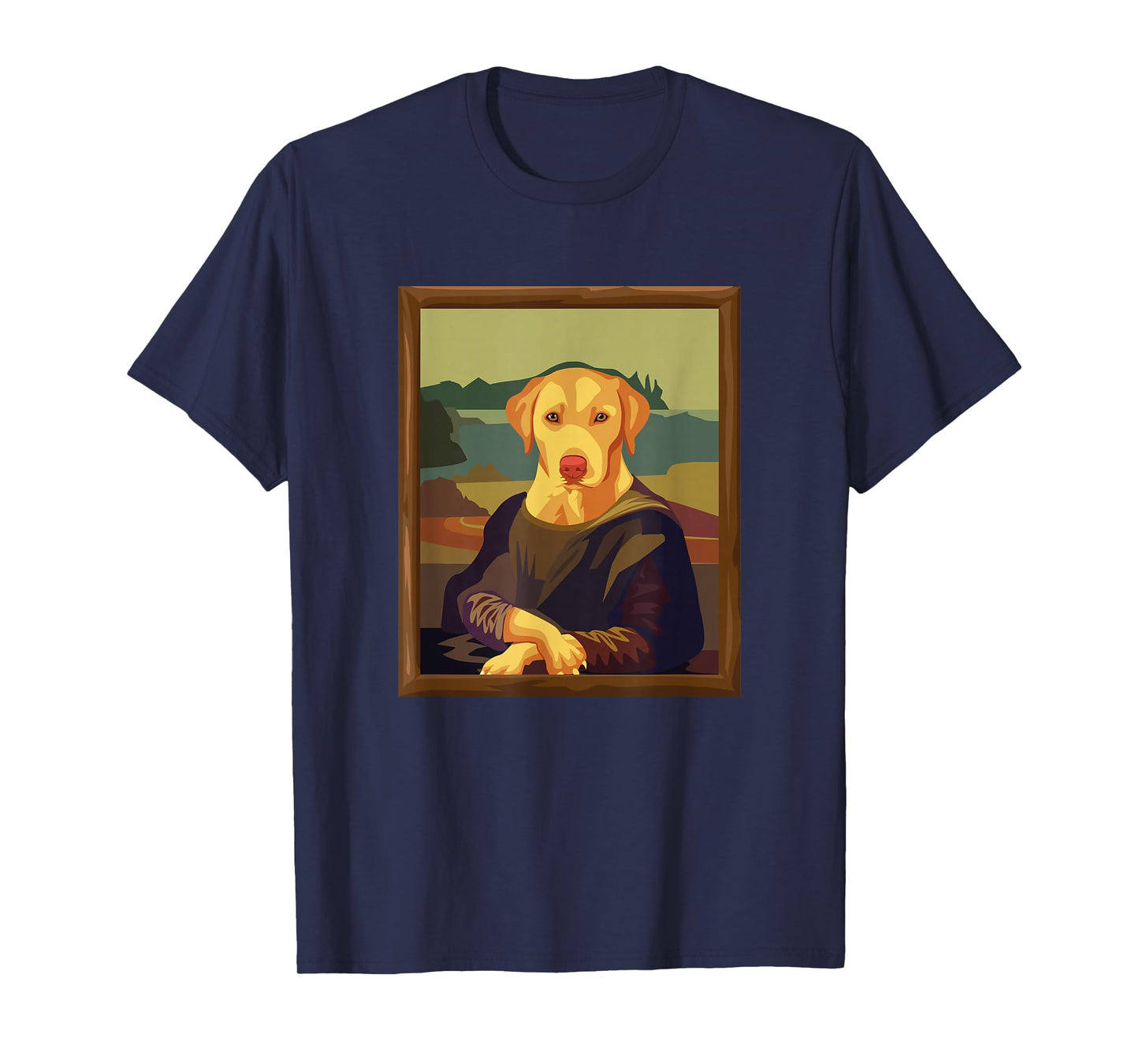 Funny Mona Lisa Yellow Lab Dog Art Parody T-Shirt