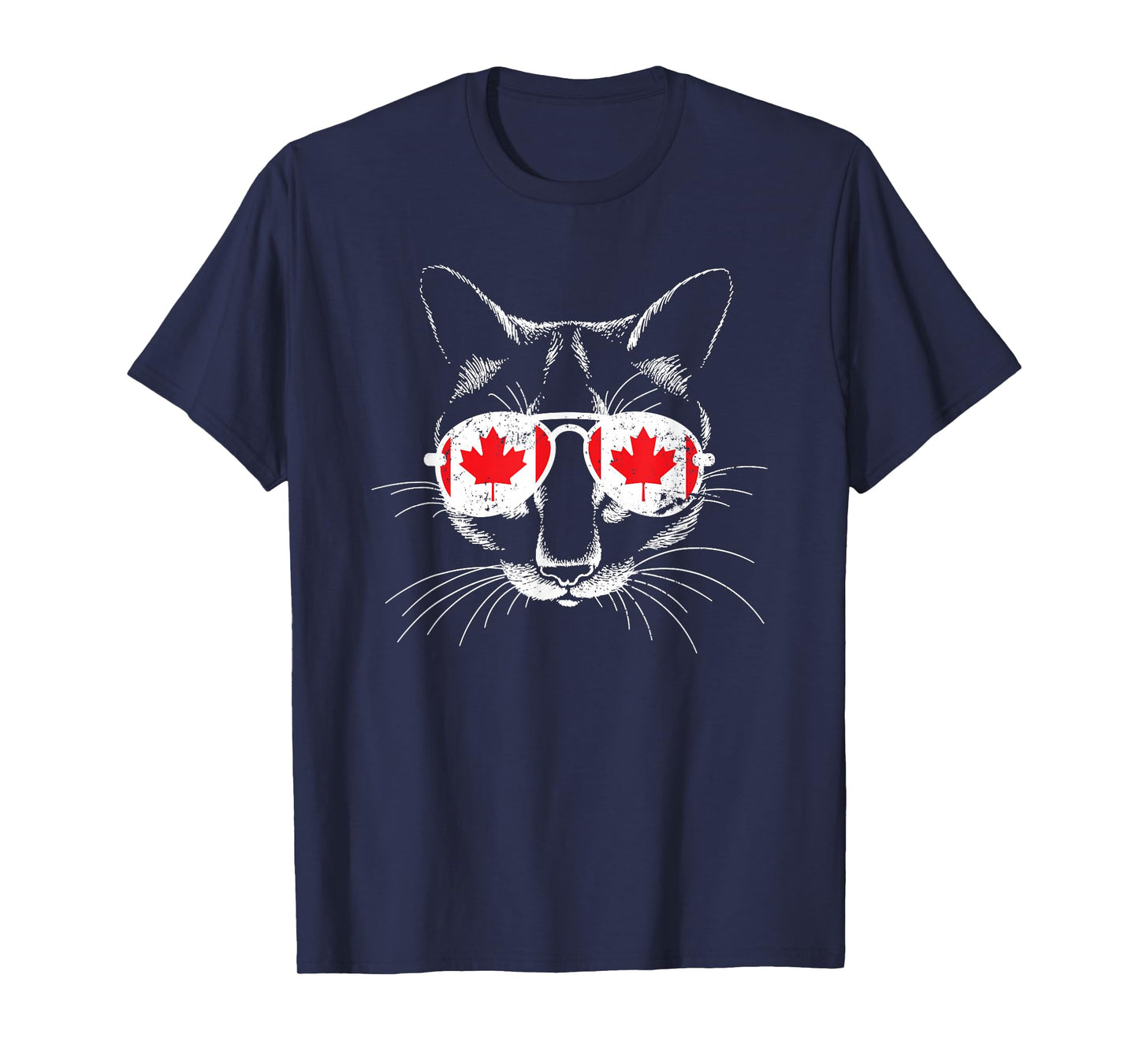 Canadian Cat Animal Canada Flag Sunglasses Canada T-Shirt