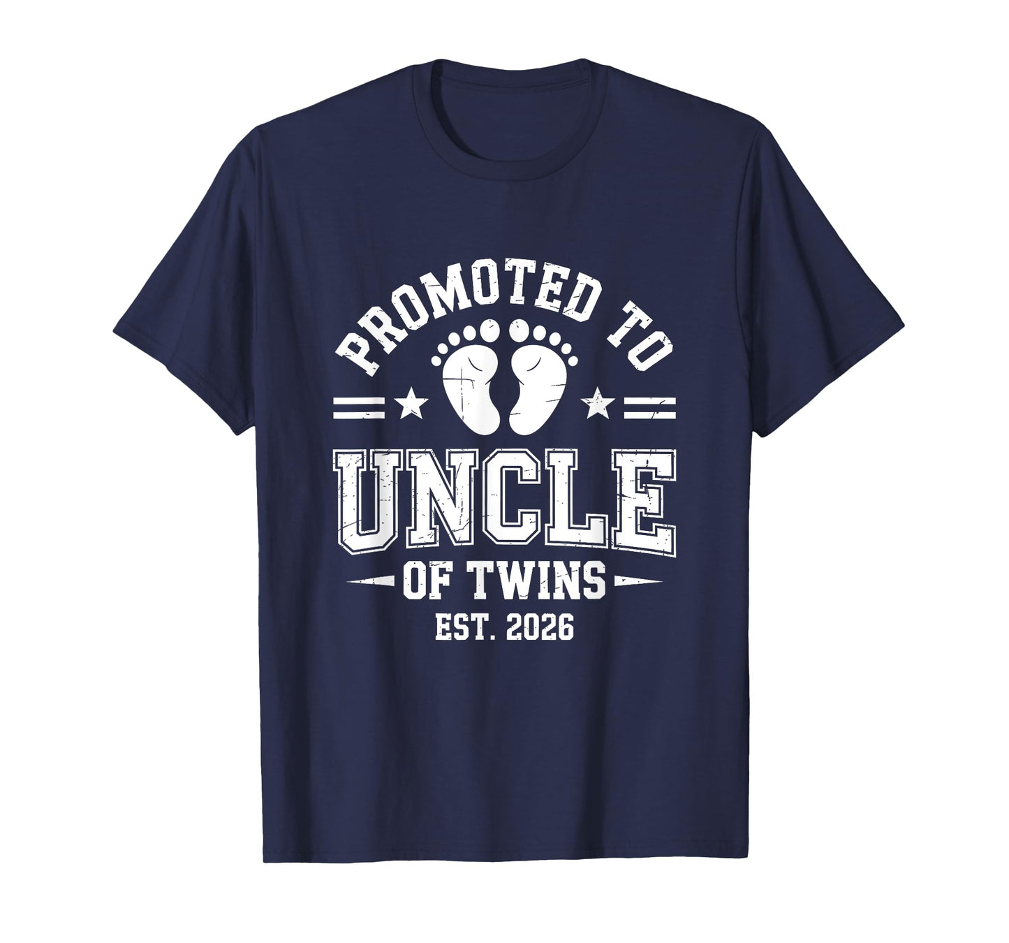 Promoted To Uncle Of Twins Est. 2026 Baby Announcement T-Shirt
