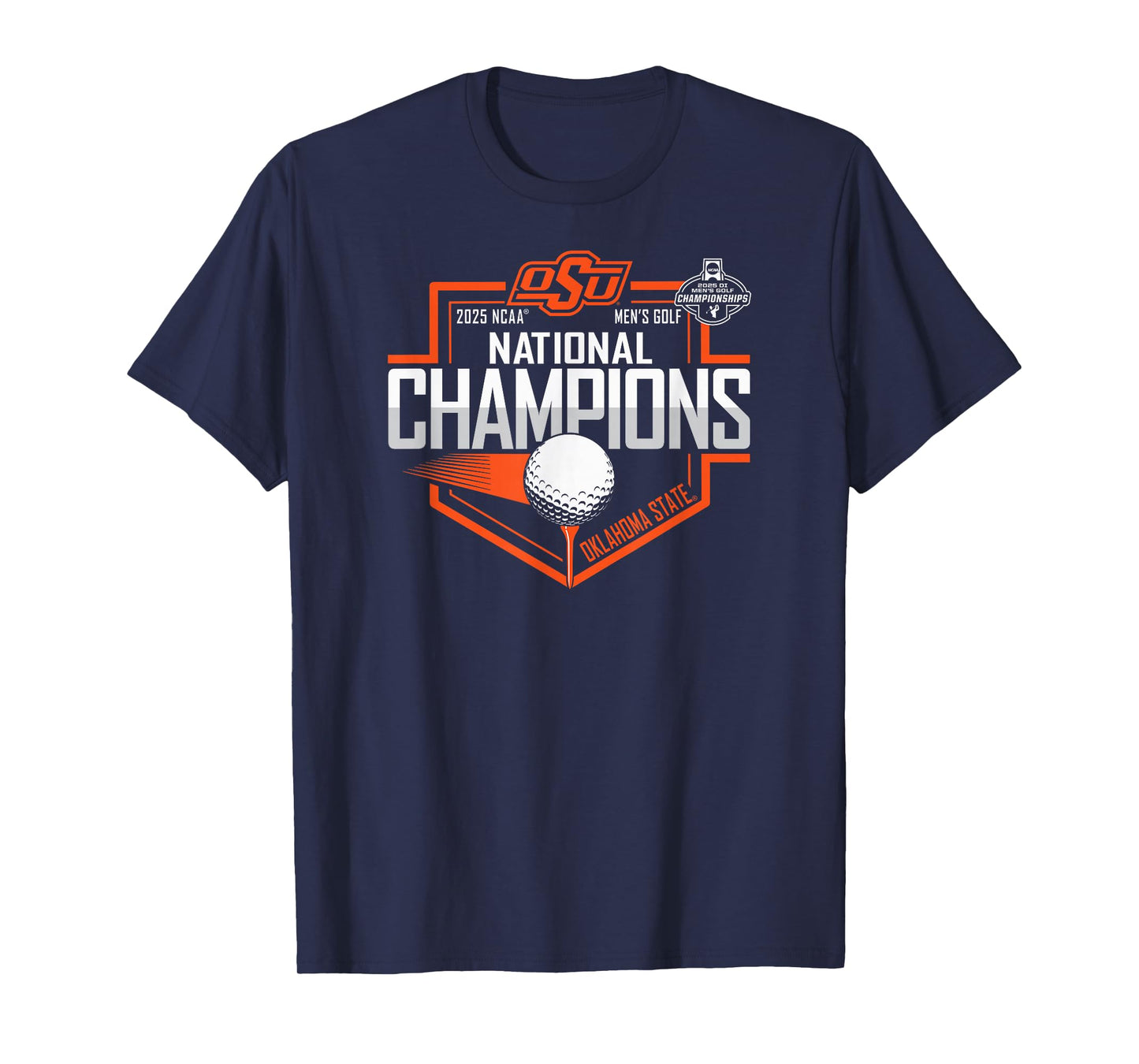 Oklahoma State Cowboys Men's Golf National Champs 2025 Black T-Shirt