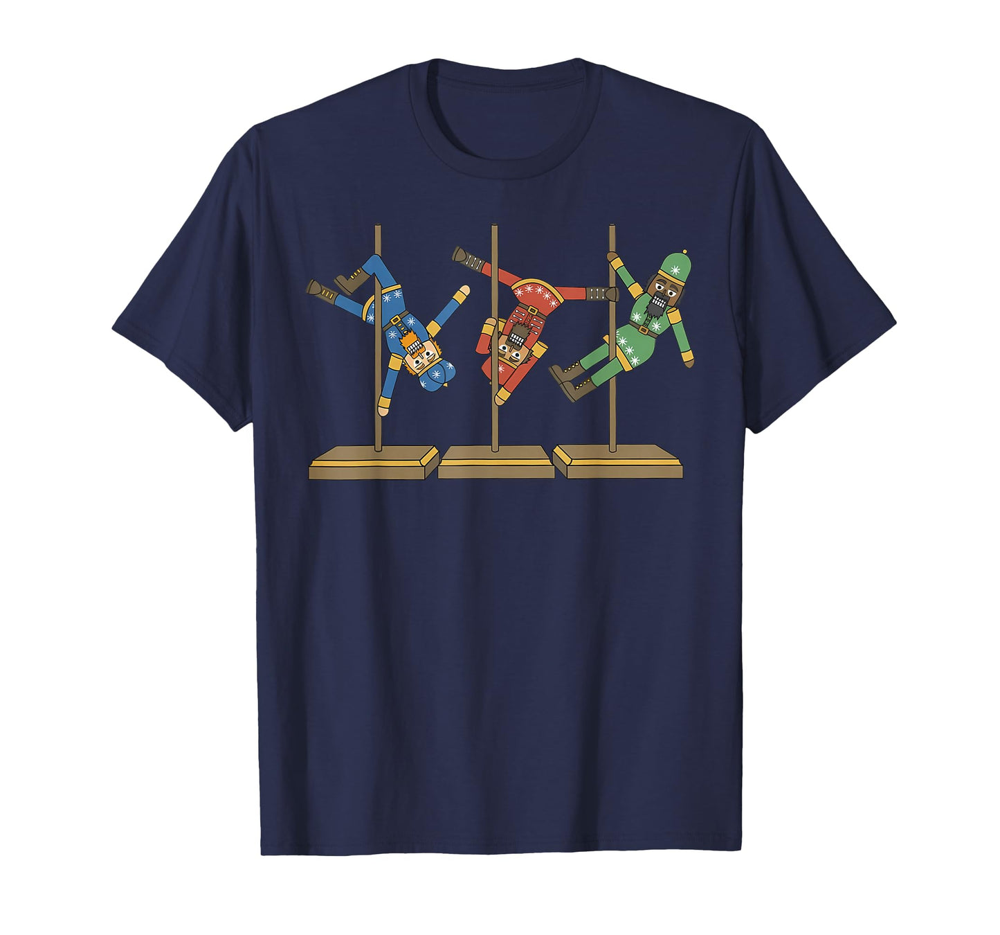 Funny Nutcrackers Pole Dancing Christmas Accessories Fitness T-Shirt