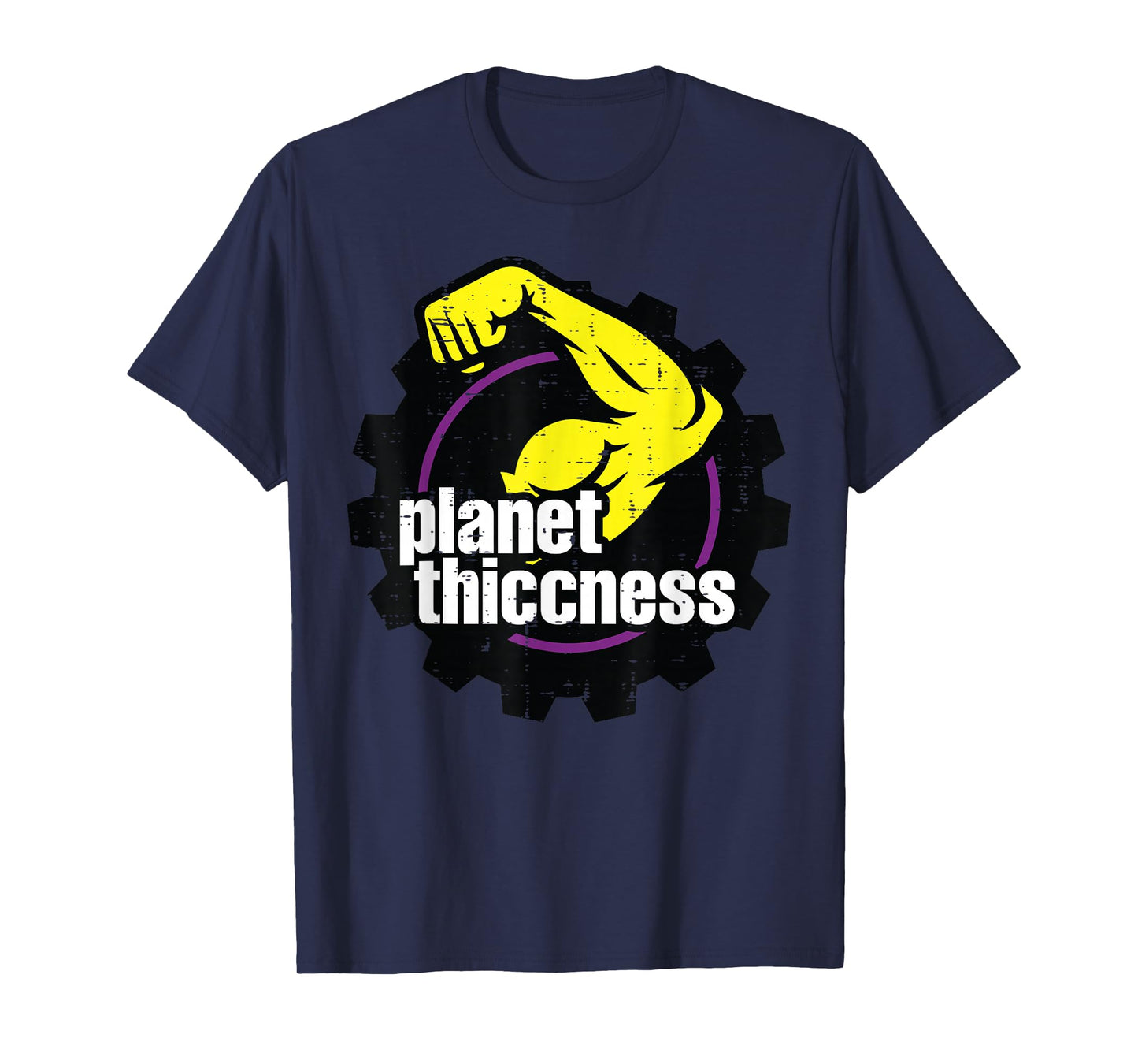 Gym Biceps Planet Thiccness Funny Workout Humor Men Women T-Shirt