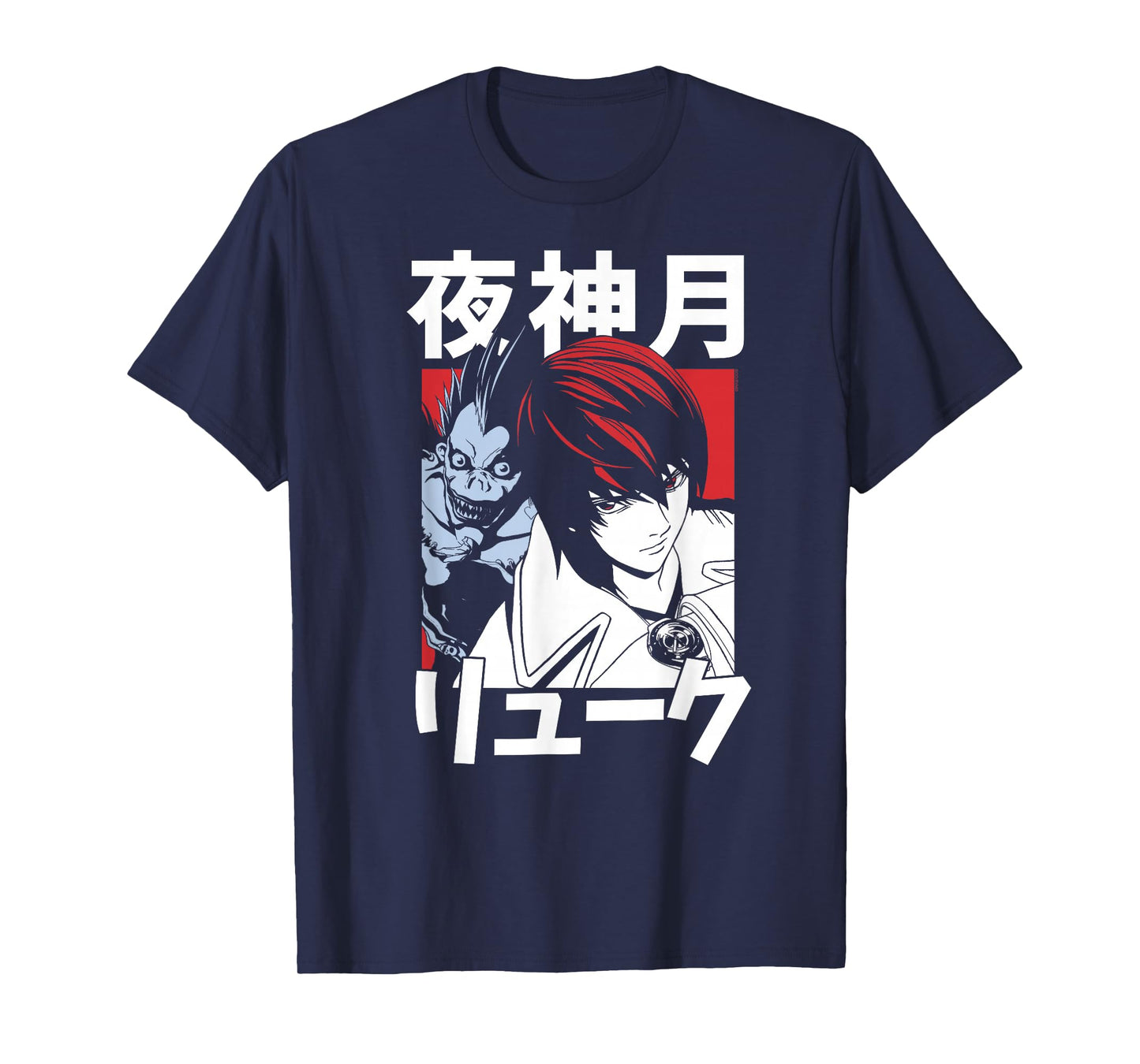 Death Note Light and Ryuk Block with Kanji Anime T-Shirt