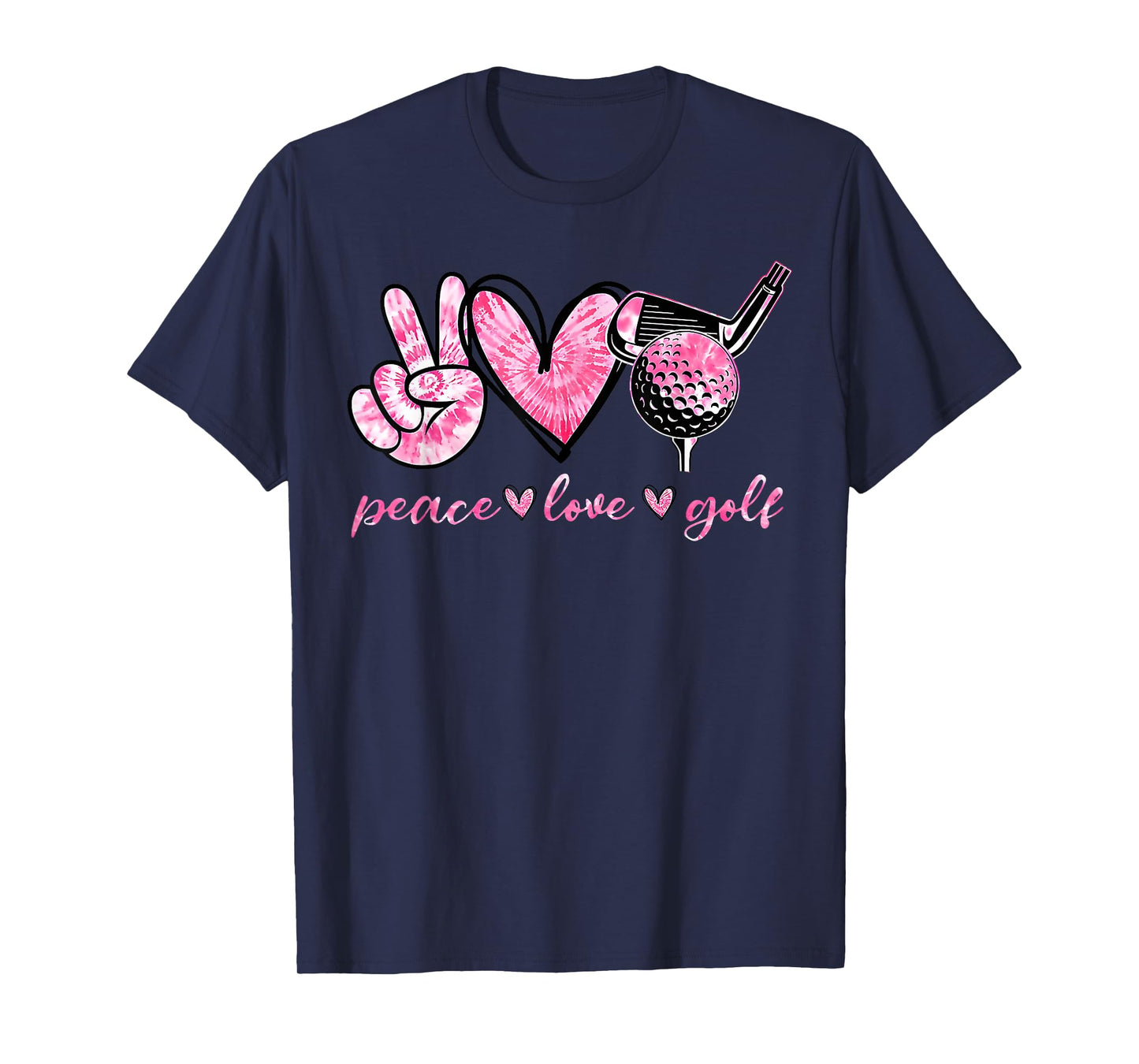 Funny Peace Love Golf Player Sport Lovers T-Shirt