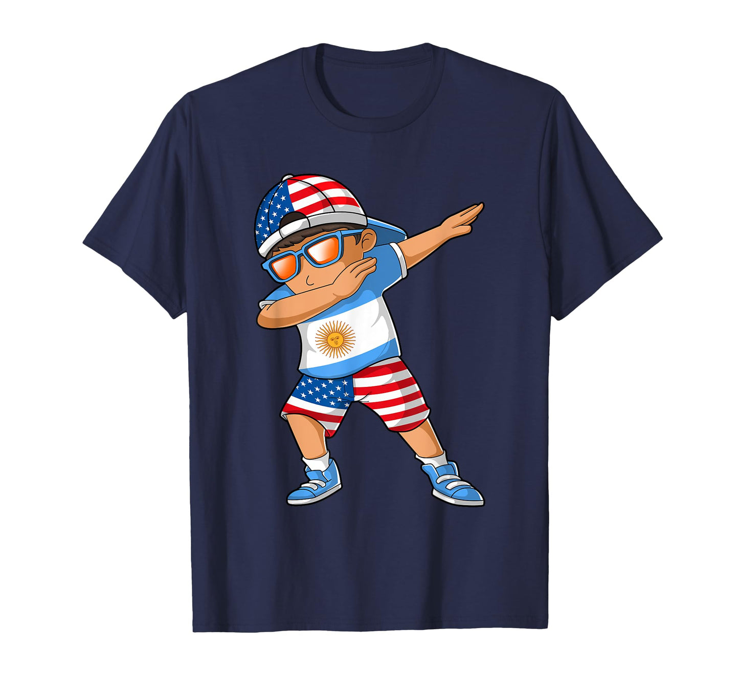 Half American Half Argentinian Boy Kid Argentina Flag T-Shirt