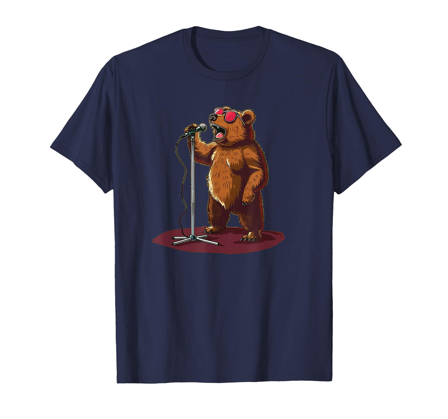 Sunglasses Karaoke Bear loves Singing T-Shirt