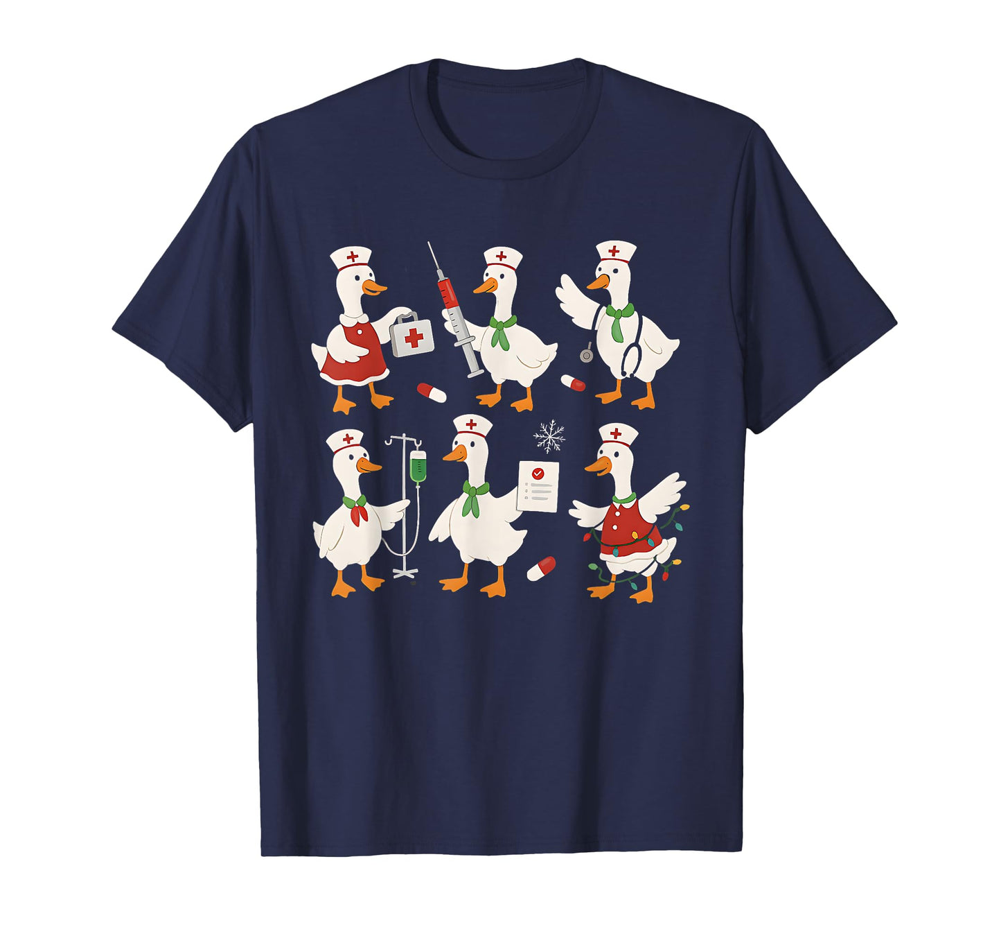 Goose Nurse Christmas Funny Holiday Medical for RN LPN NP T-Shirt