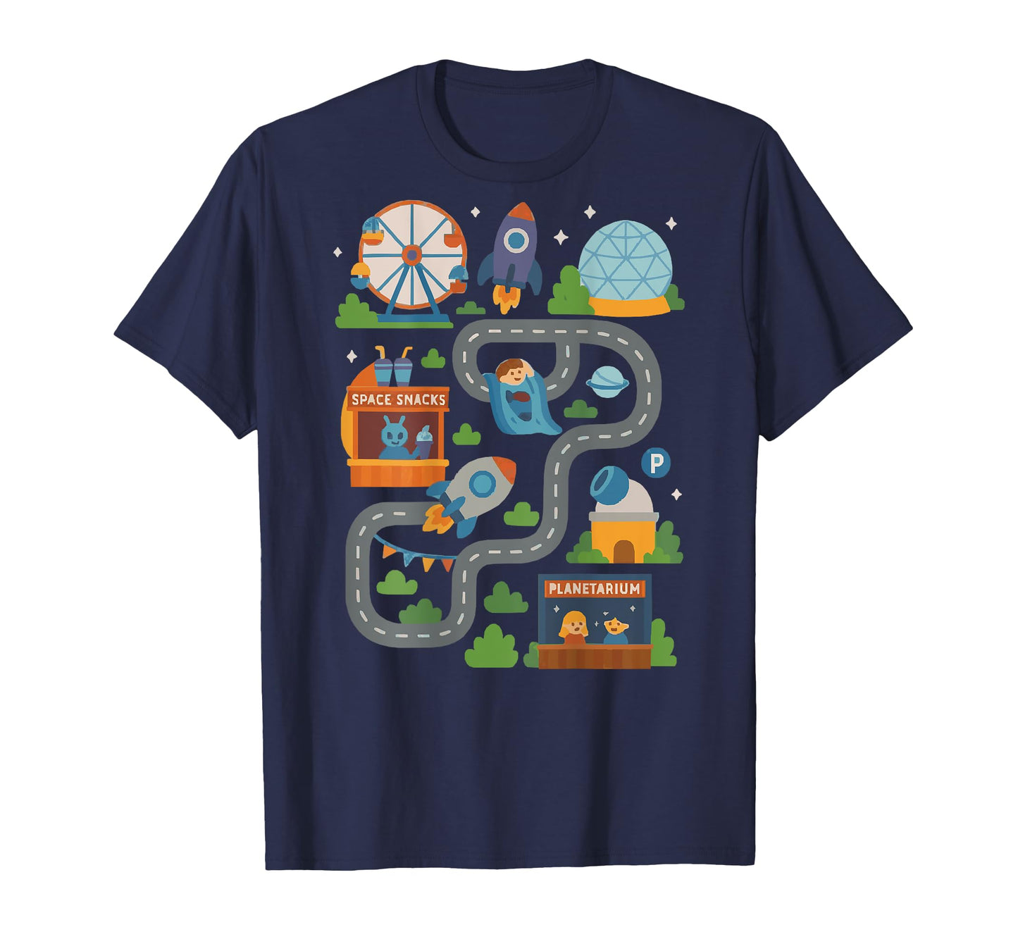 Cool space Playmat Car Race Track Dad and Kid Time T-Shirt