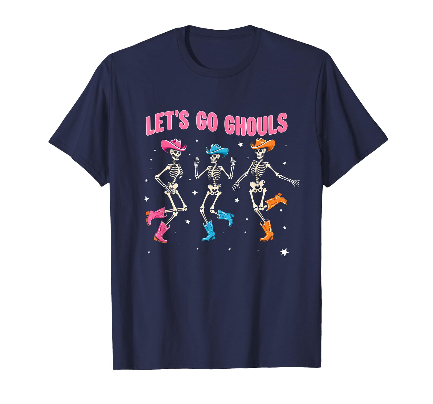 Let’s Go Ghouls Spooky Western Party Dancing Skeletons T-Shirt