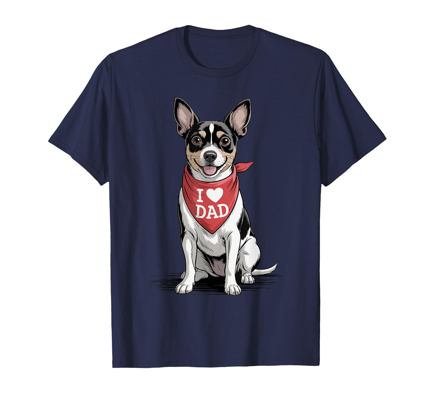 I Love Dad Rat Terrier Lover Dog Father's Day T-Shirt