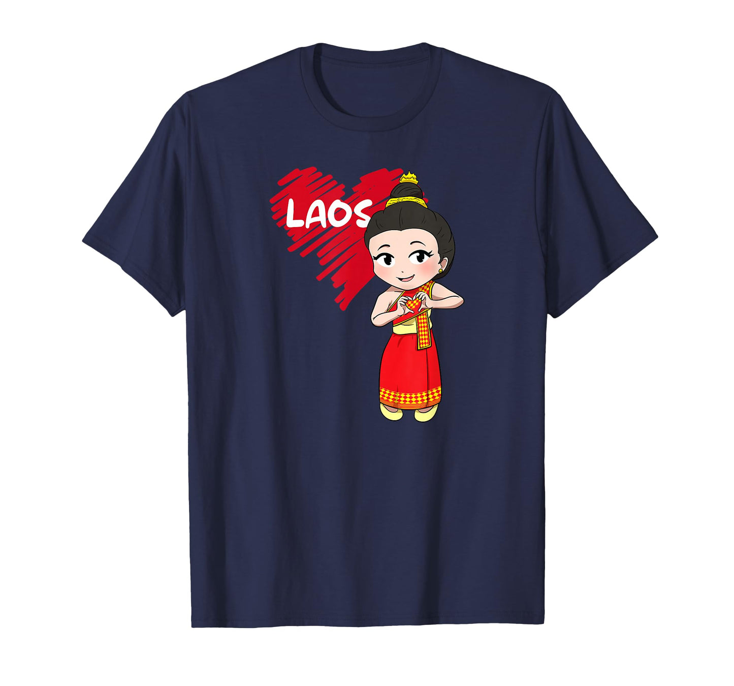 Laos Lao Sinh Girl Heart Laotian T-Shirt