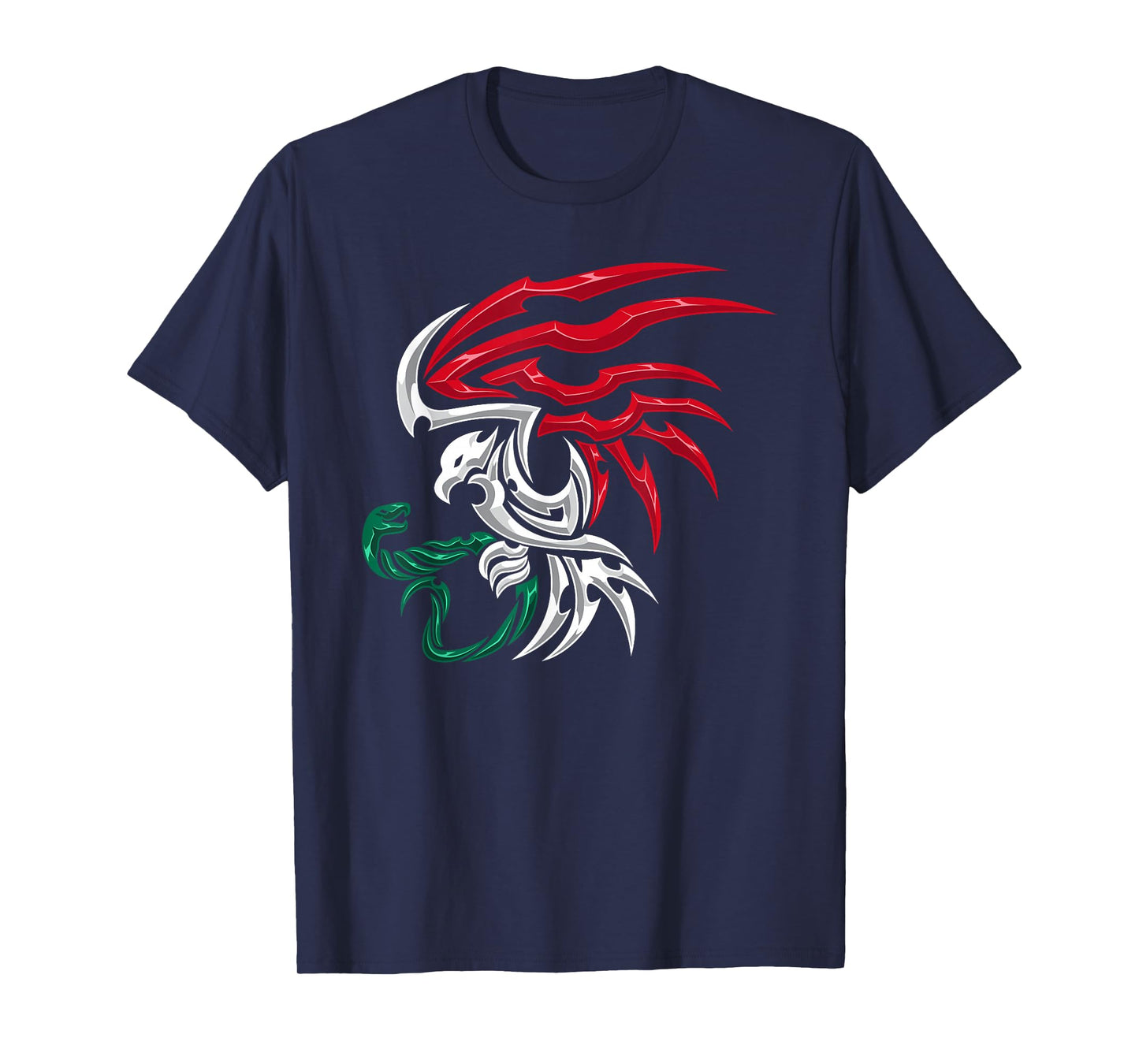 Mexico Flag - Mexican Coat of Arms Tribal Style T-Shirt
