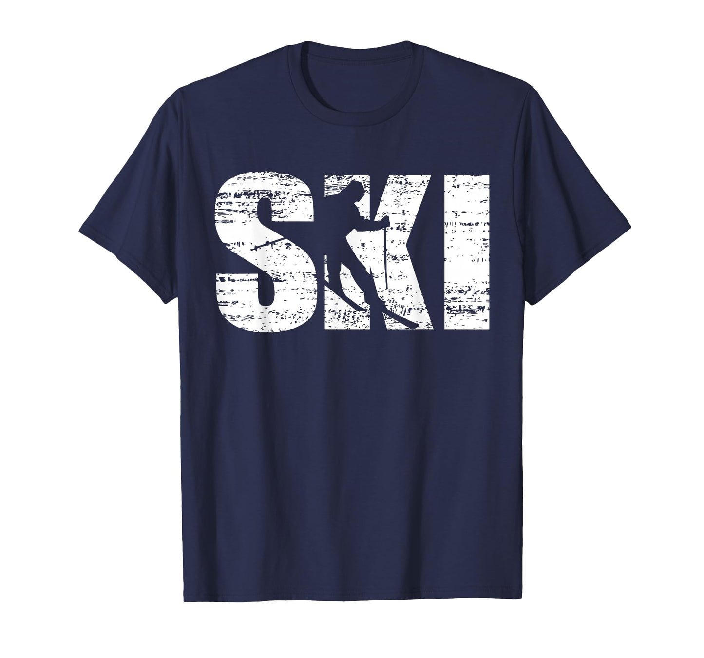 Ski - Distressed Look Skiing & Skiers T-Shirt