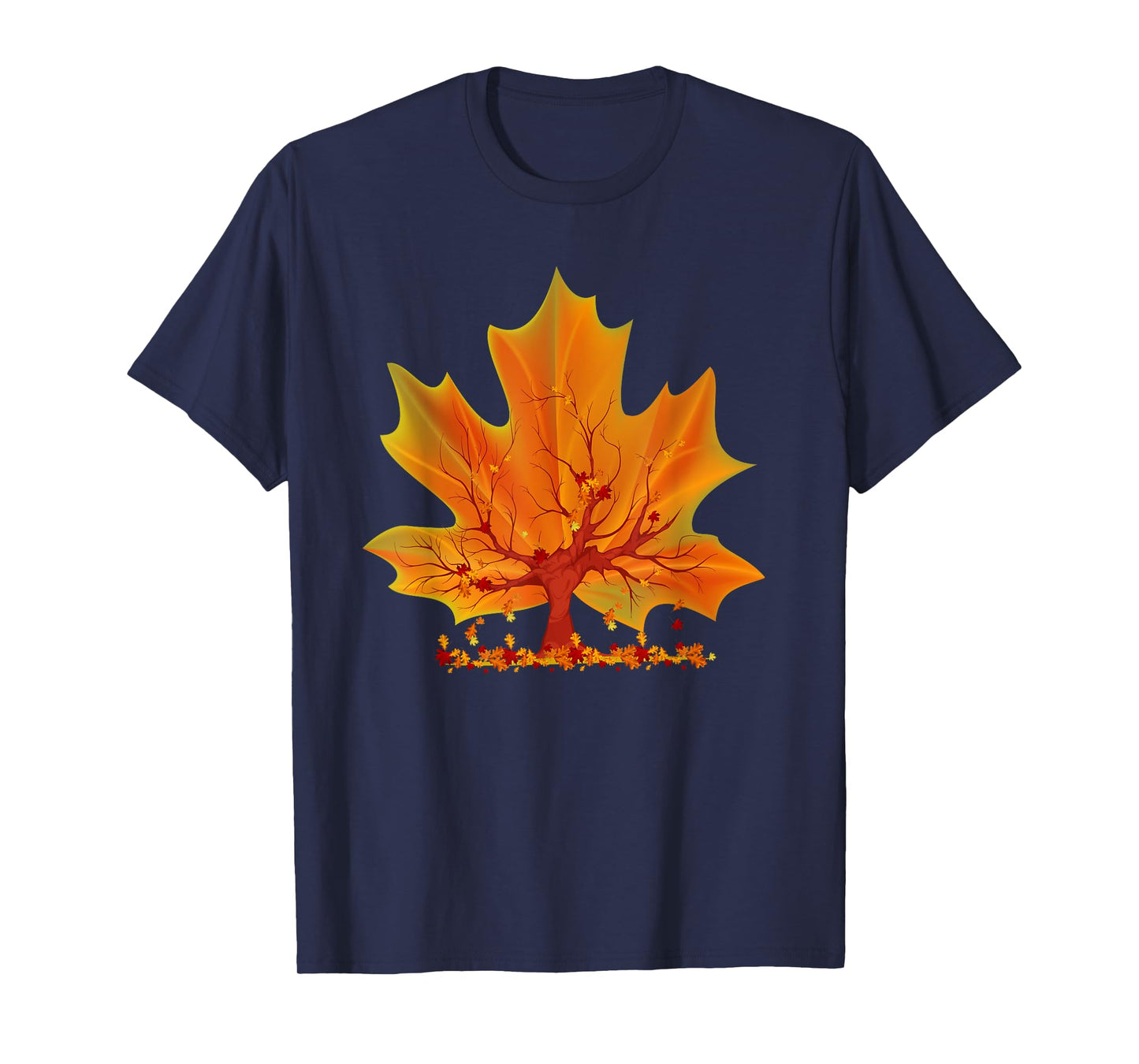 Maple Leaf Autumn Tree Orange Fall Leaves Season Canadian T-Shirt