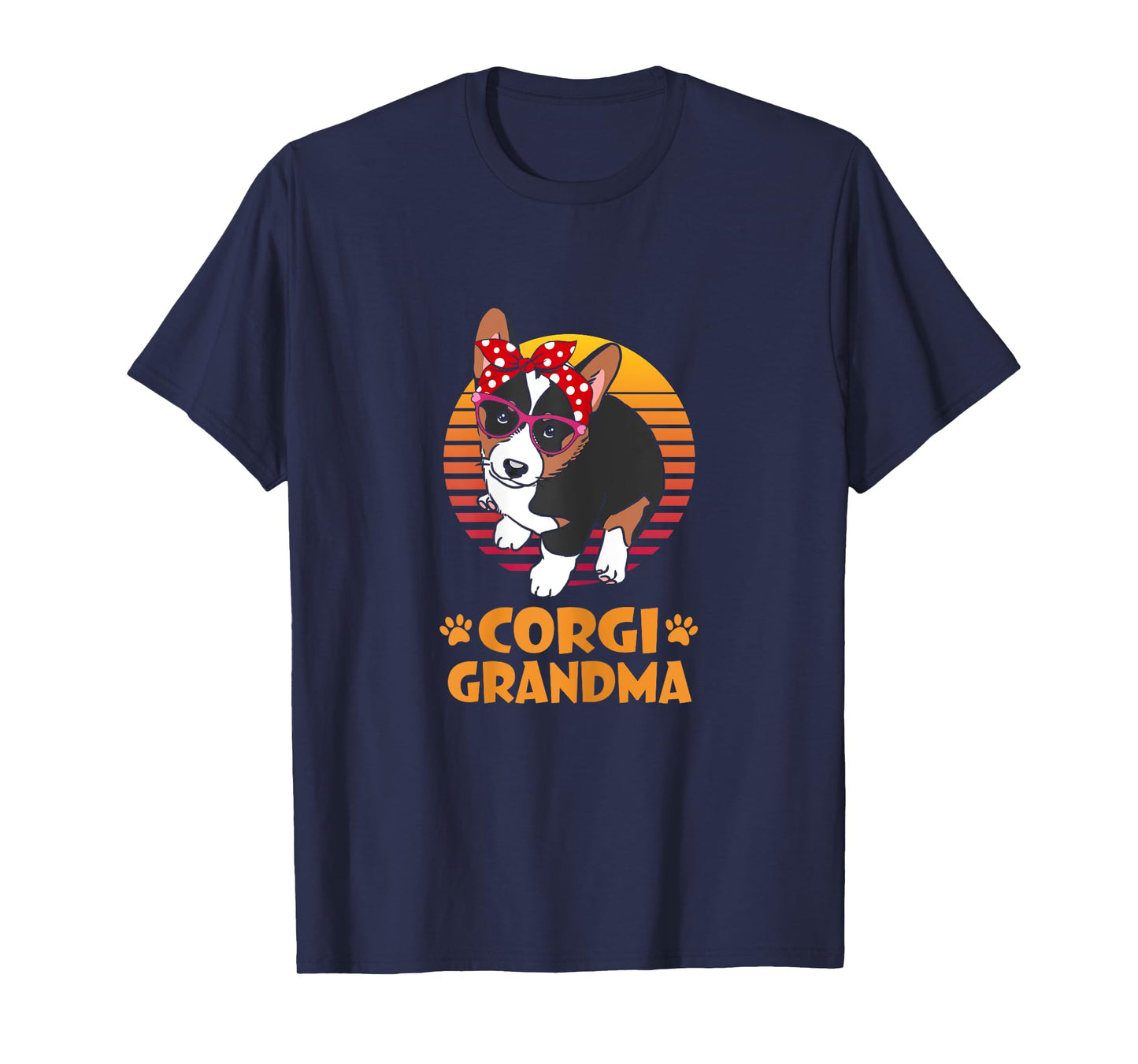 Retro Bandana Tricolor Corgi Dog Grandma Mothers Day Women T-Shirt