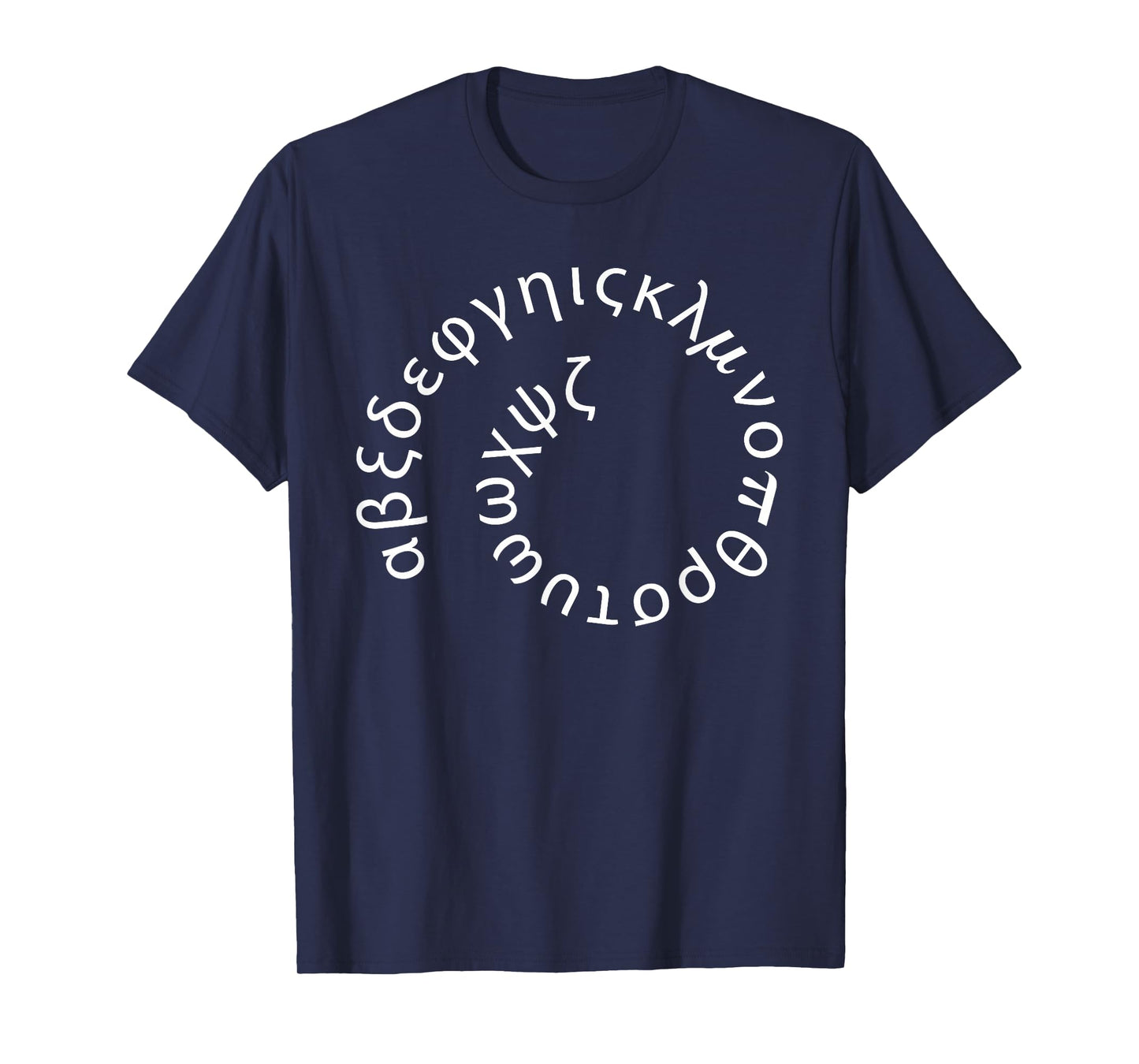Spiral Alphabet Greek Letter Funny Greece Alphabet Symbol T-Shirt