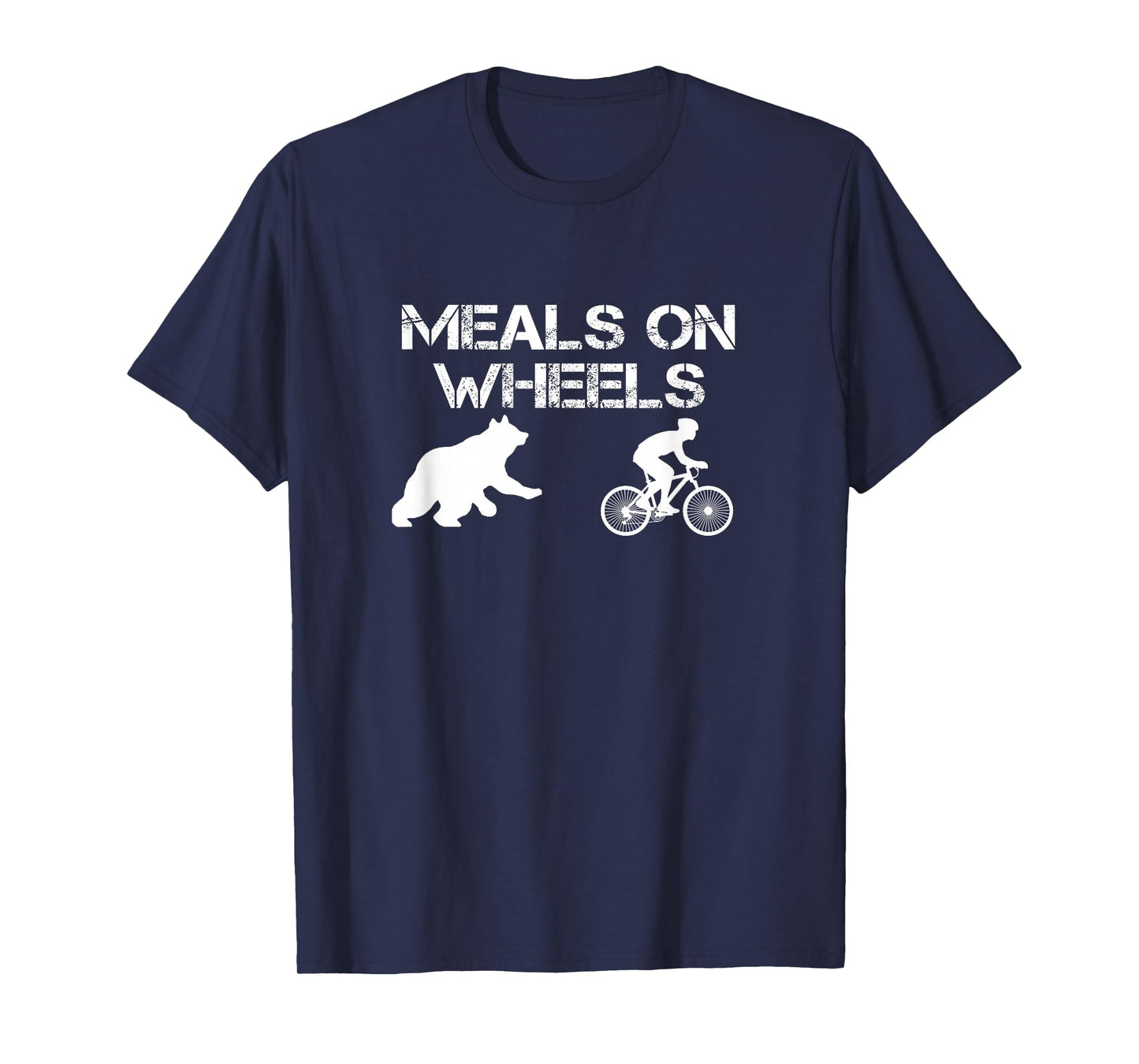Meals On Wheels T-Shirt Bear Chasing Biking Bicycle Tee T-Shirt