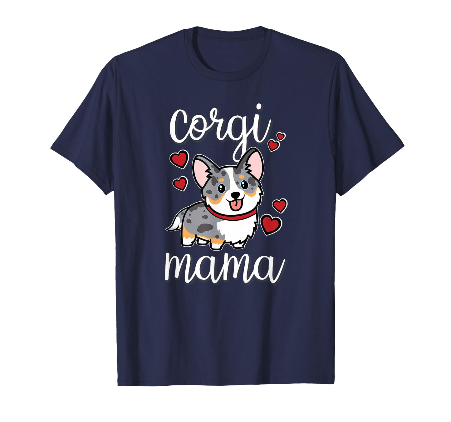 Funny Kawaii Mama Mom Cardigan Blue Merle Corgi Lover T-Shirt