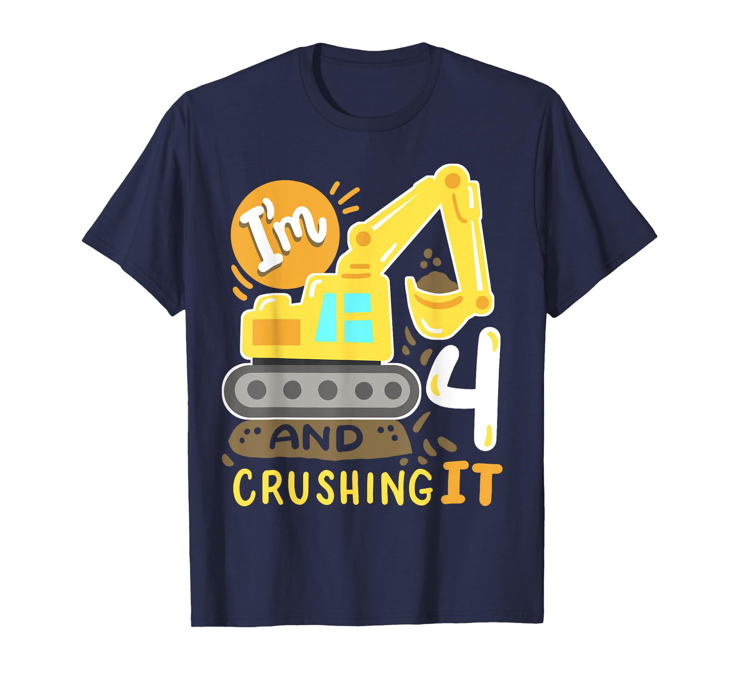 Kids 4th Construction Birthday Party I'm 4 Crushing It Boys T-Shirt