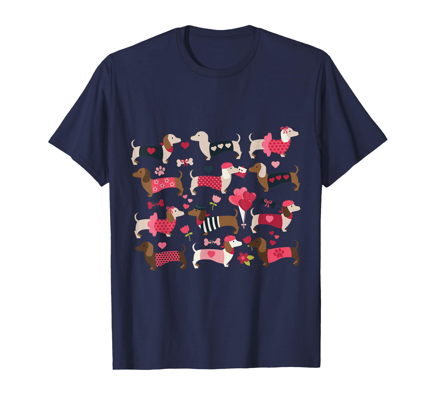 Doxie in Dog Dress Valentines Weiner Dachshund T-Shirt