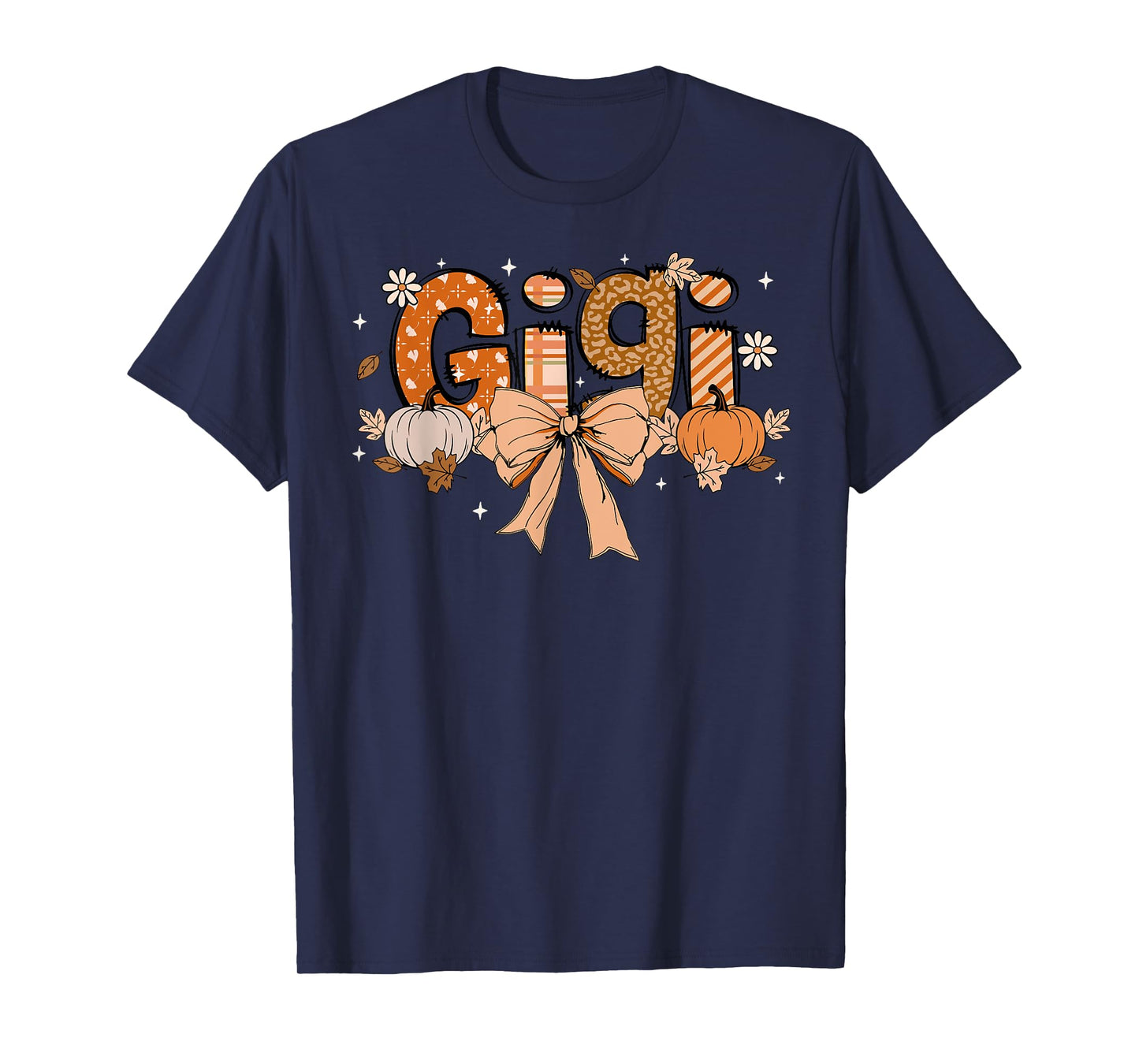 Gigi Pumpkin Fall Coquette Bow Thanksgiving Mom Women T-Shirt