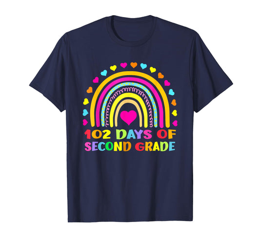 102 Day Of 2nd Grade Rainbow 102 Days Of Second Grade T-Shirt