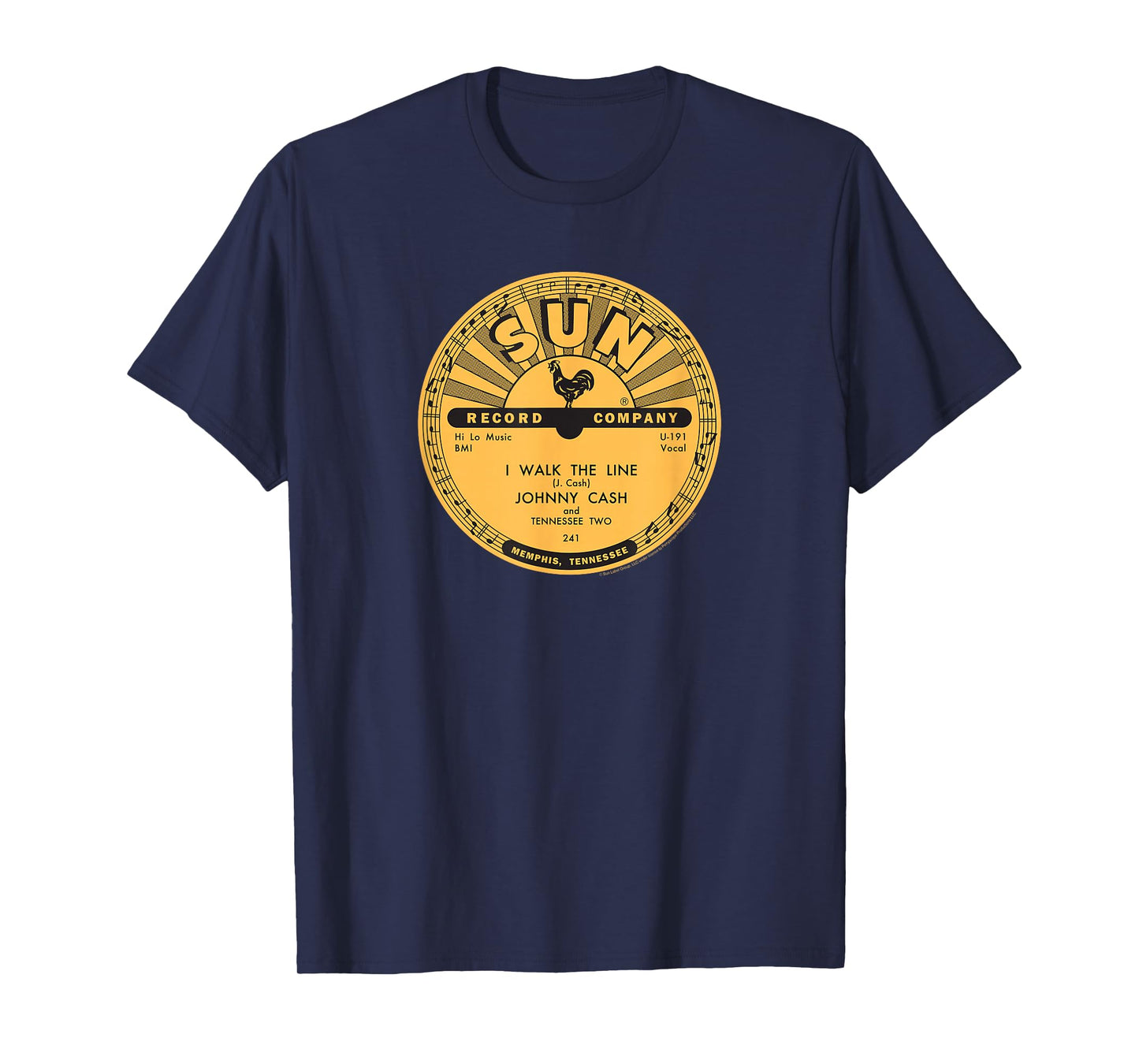 Sun Records Vinyl Johnny Cash I Walk The Line T-Shirt