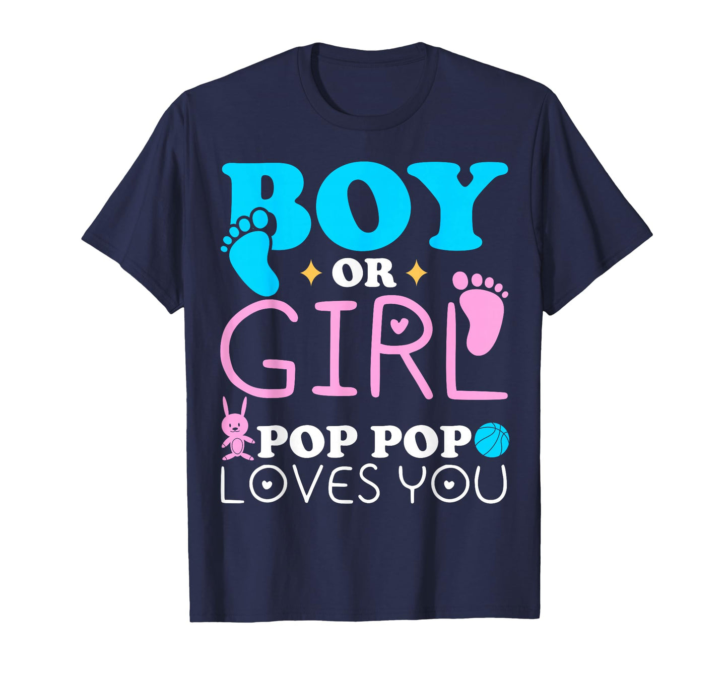 Boy Or Girl Pop Pop Loves You Gender Reveal Grandfather T-Shirt