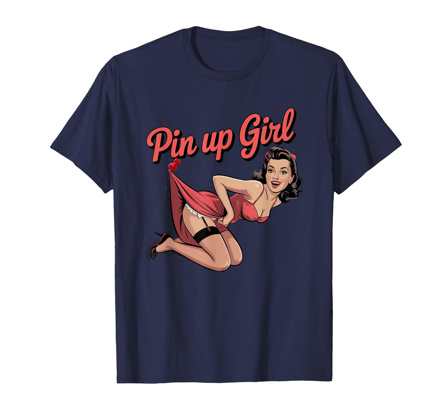 Retro Pin Up Girl Vintage Funny Rockabilly Style Art T-Shirt