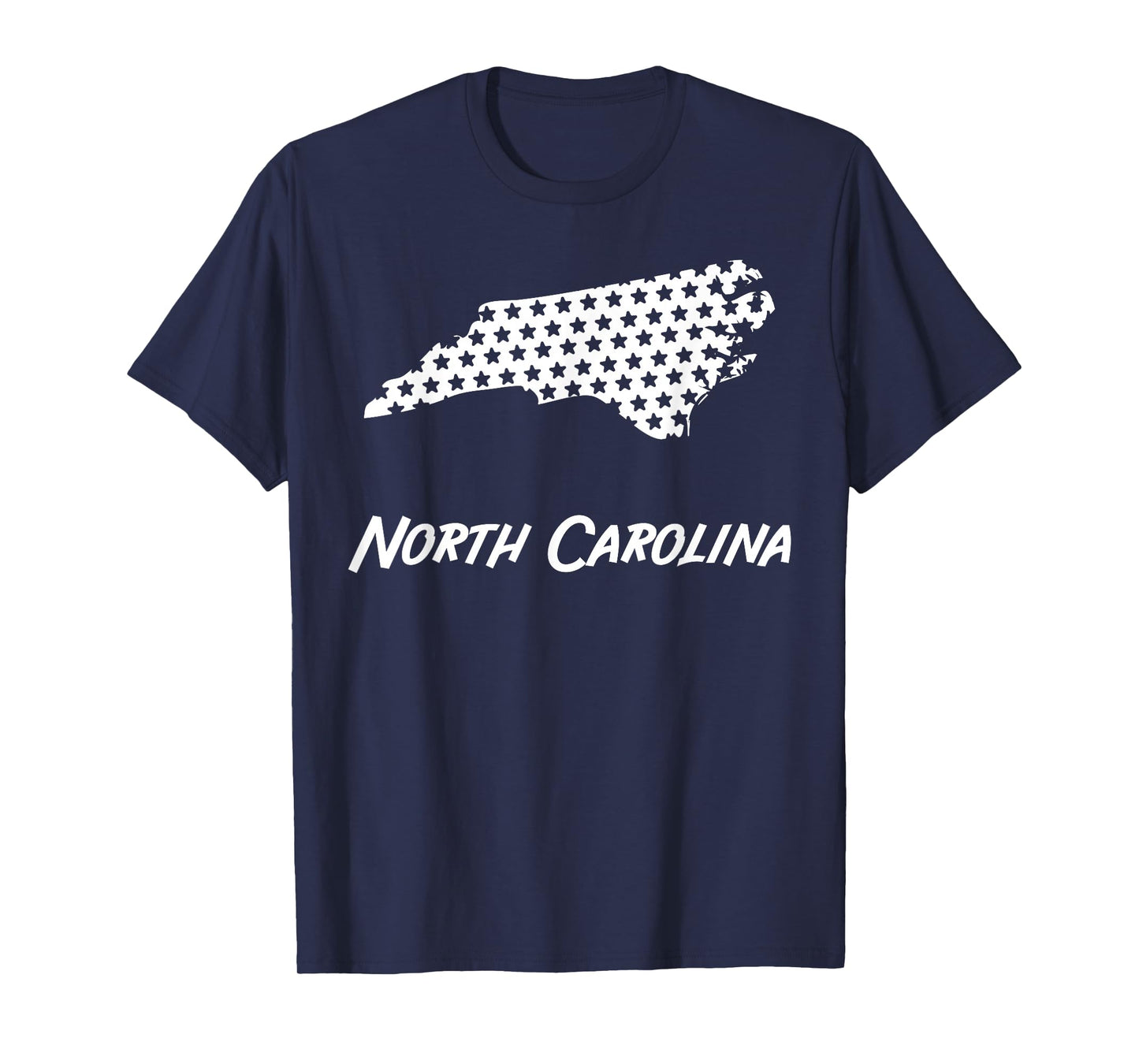North Carolina USA State Outline Stars Vintage Retro Design T-Shirt