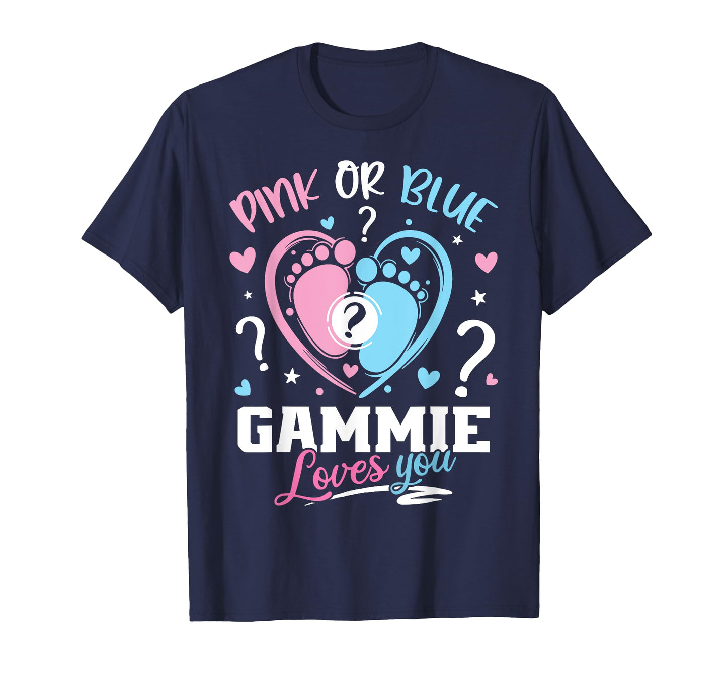 Pink Or Blue Gammie Loves You Gender Reveal Baby T-Shirt