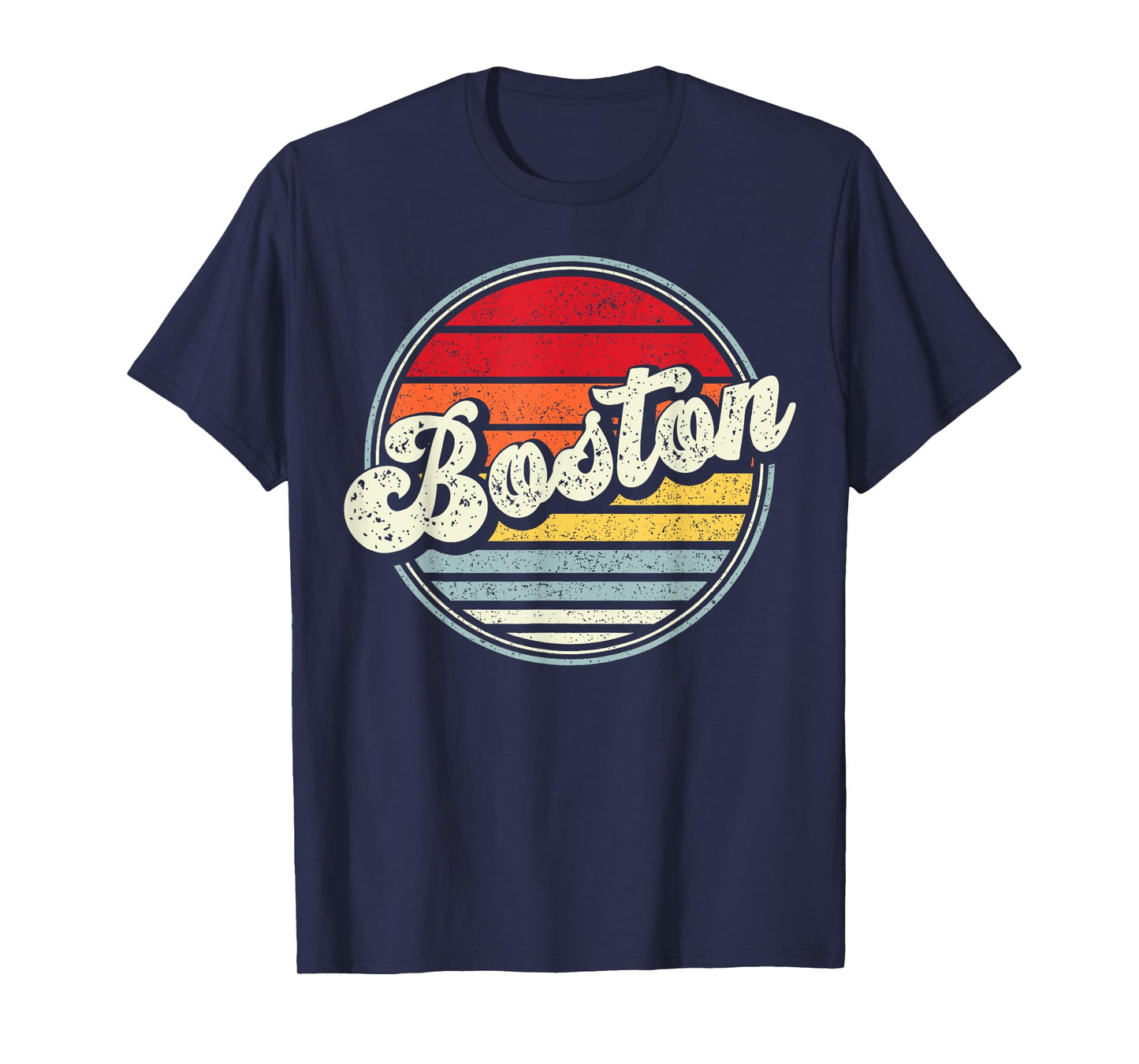 Retro Boston Home State Cool 70s Style Sunset Men Women Kids T-Shirt