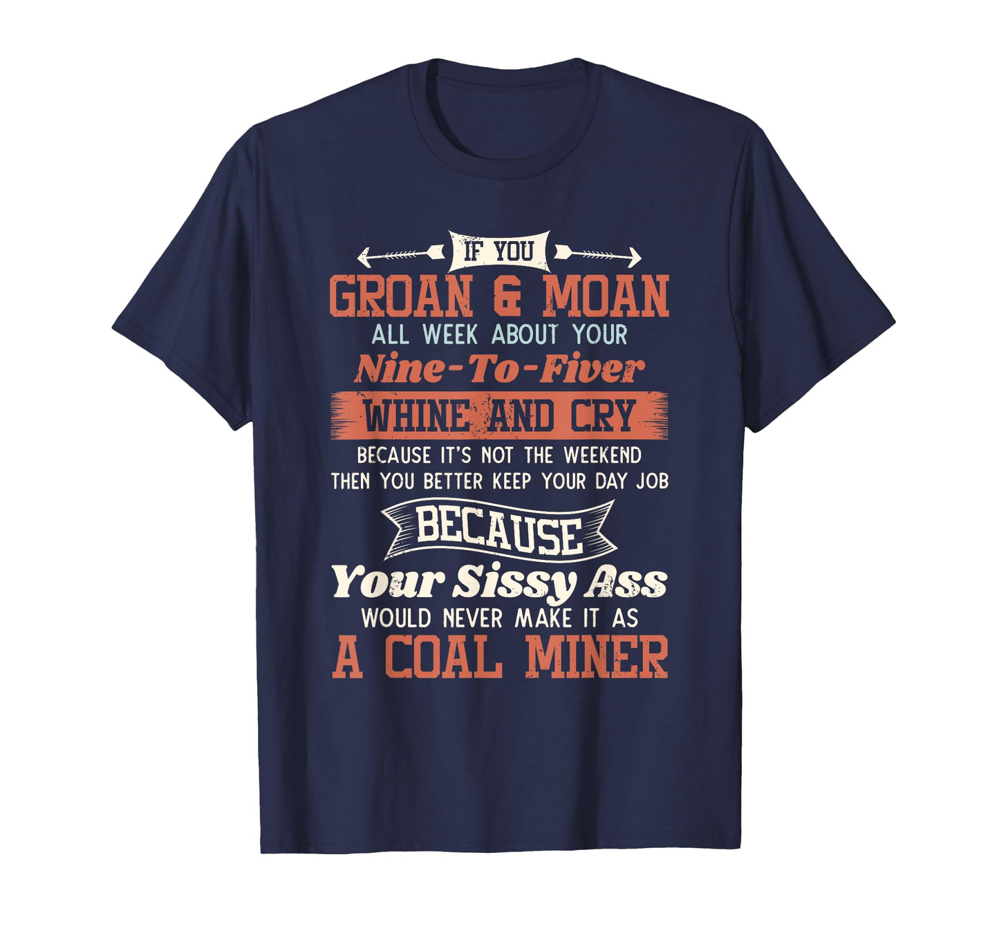 Funny Coal Miner Shirt - If you Groan And Moan T-Shirt