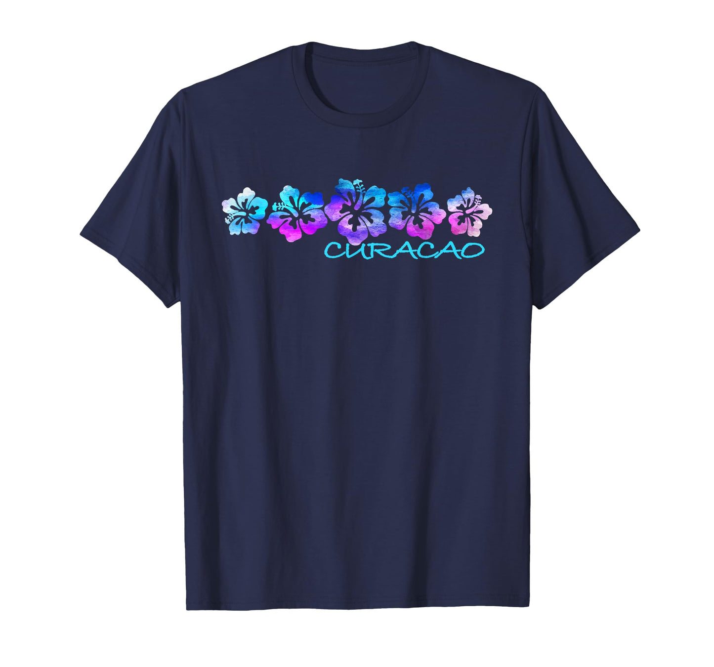 Curacao Tropical Flower T-Shirt-Vacation Beach T-Shirt
