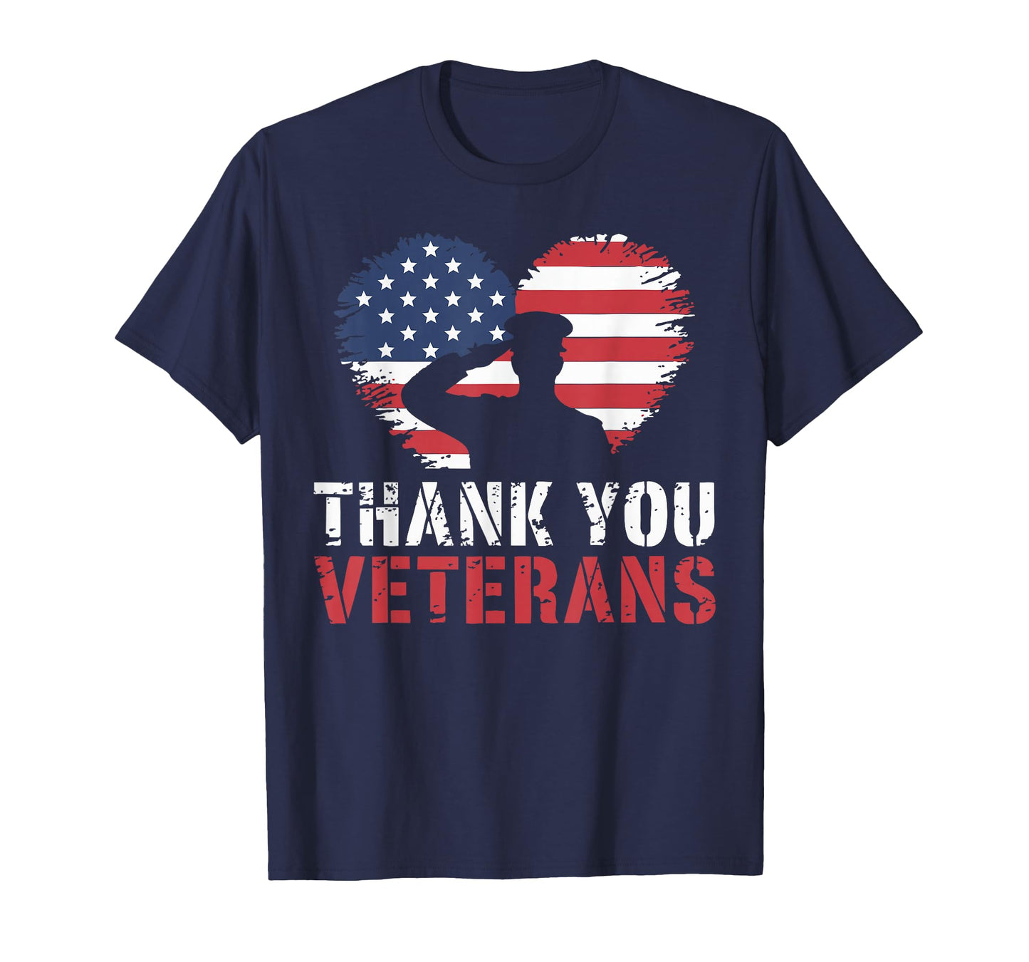 Patriotic American Flag Thank You Veterans Men Women Kids T-Shirt