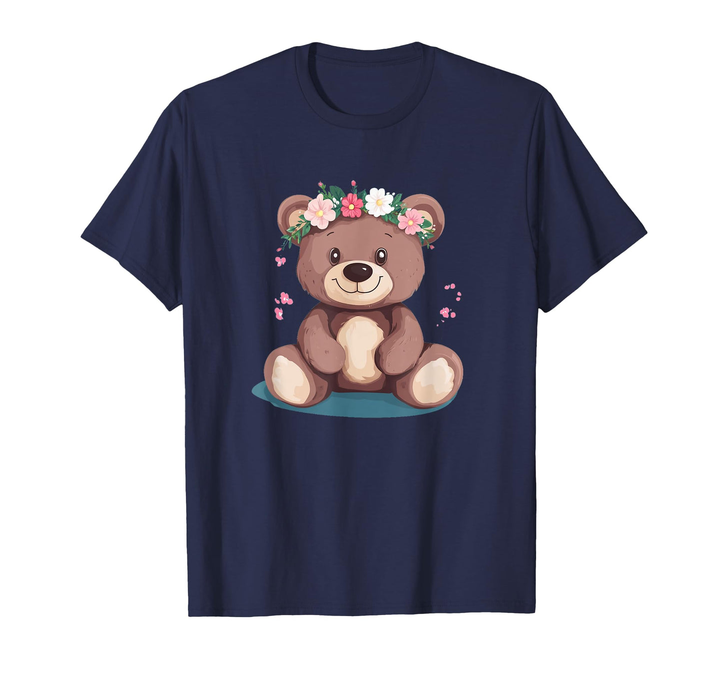 Cool Crowned Teddy Bear for Flowers Lovers T-Shirt