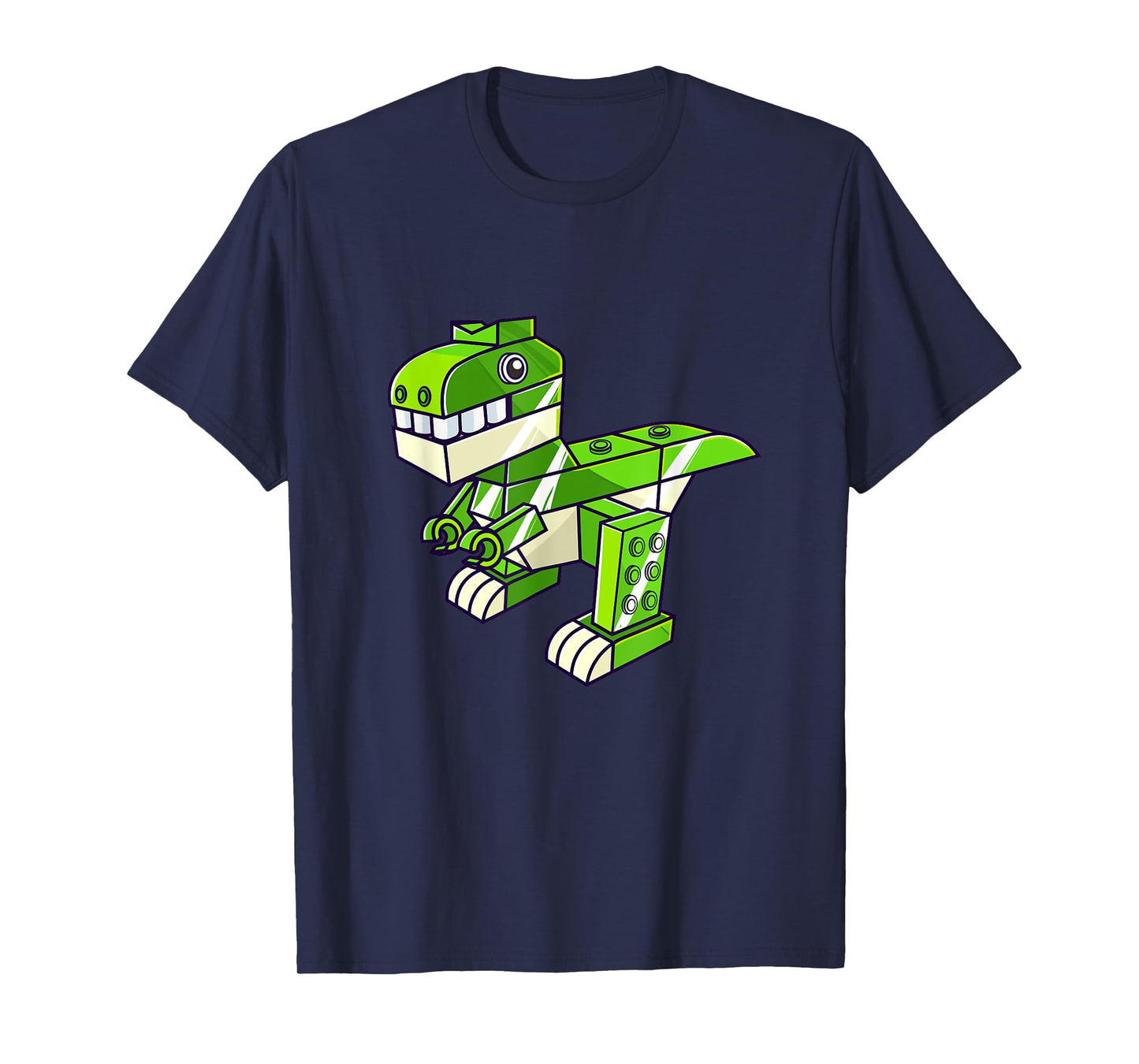 Dinosaur T Rex Master Builder Building Blocks Boys Kids T-Shirt