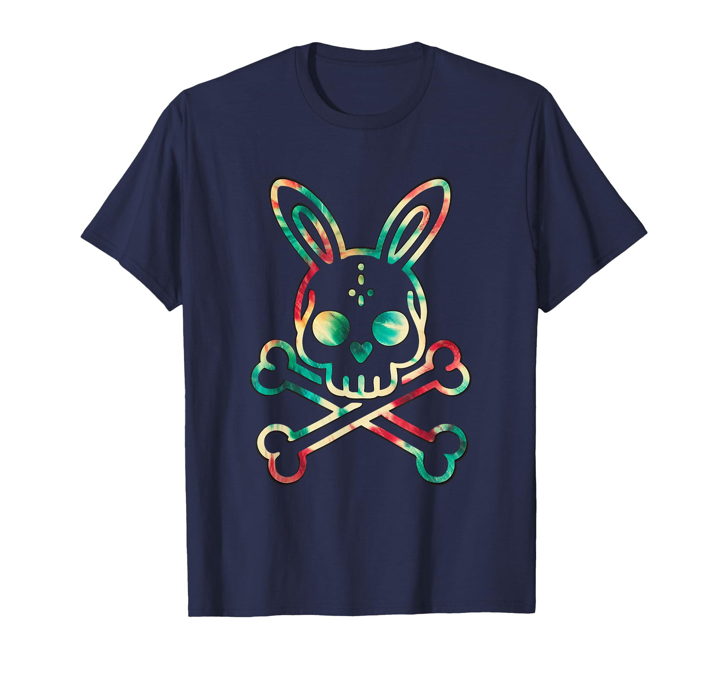 Bunny Skull Rabbit Bunny Skeleton Crossbones Tie Dye Men T-Shirt