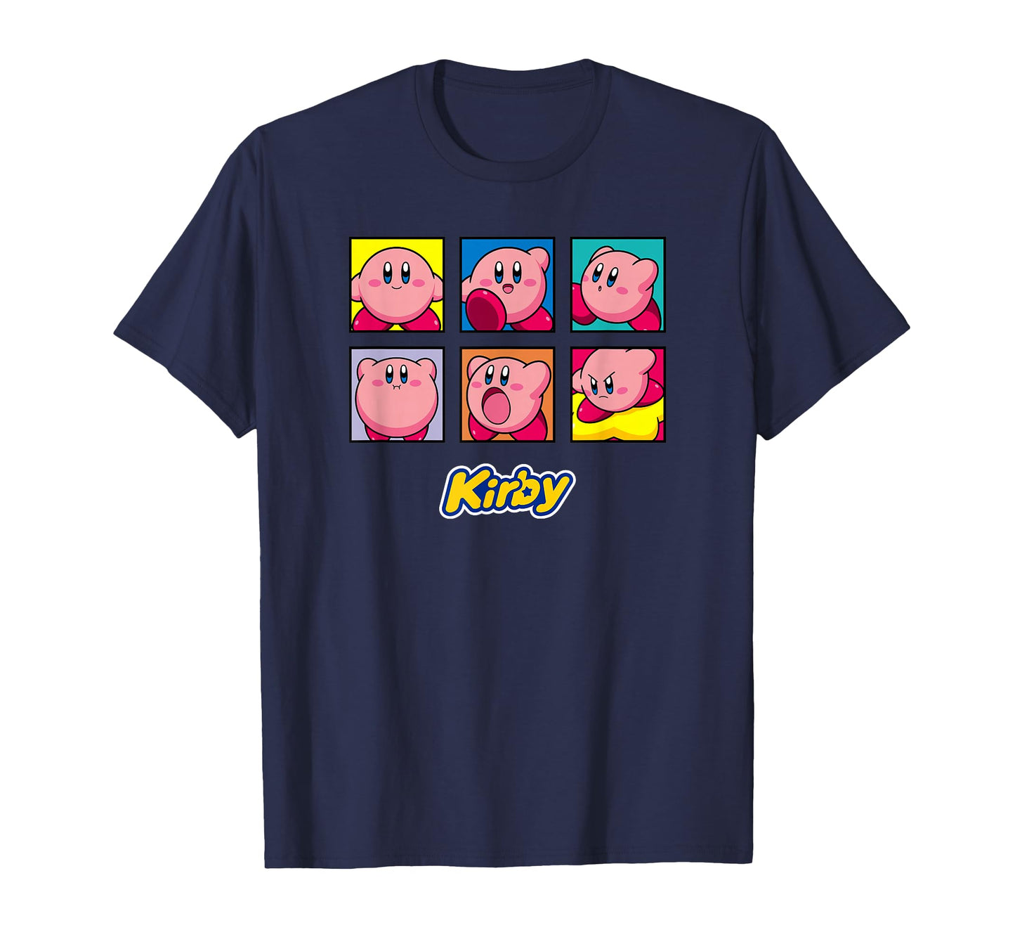 Kirby Vintage Panel Collage Poster T-Shirt - Unisex-Kids - Black - Small