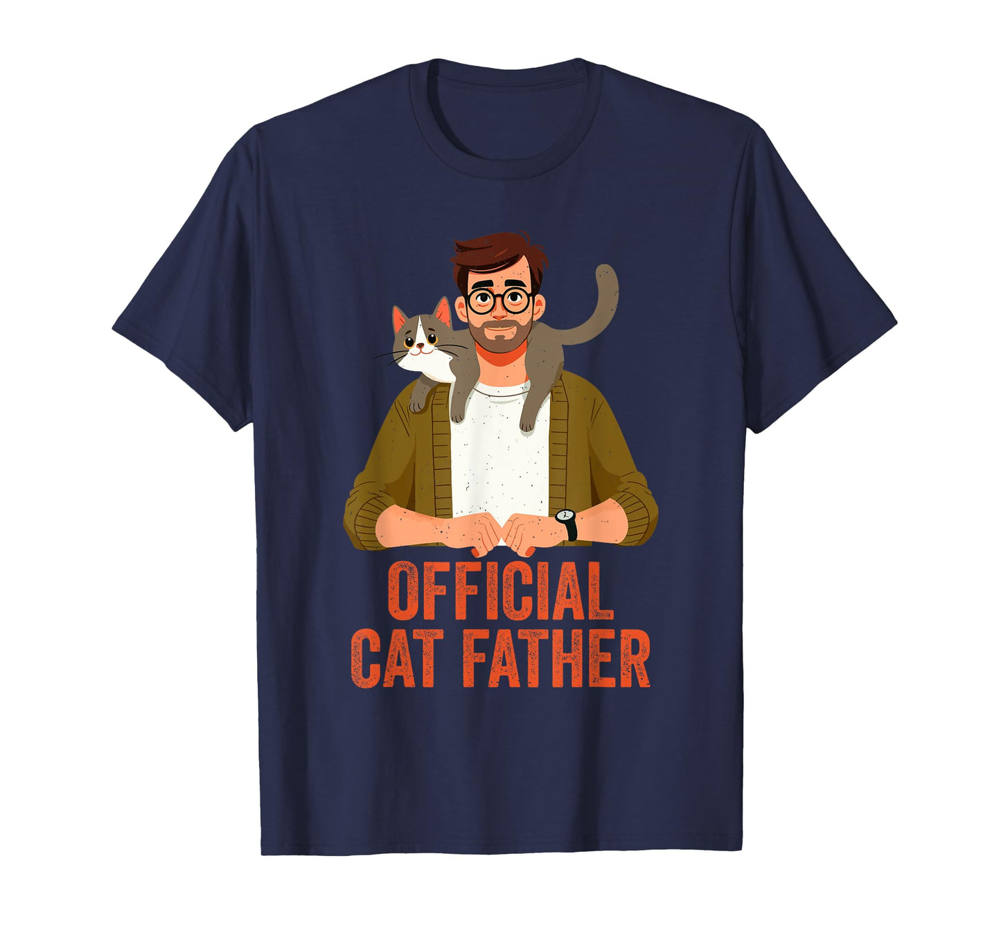 Official Cat Father Fathers Day Kitten Lover Feline Owner T-Shirt