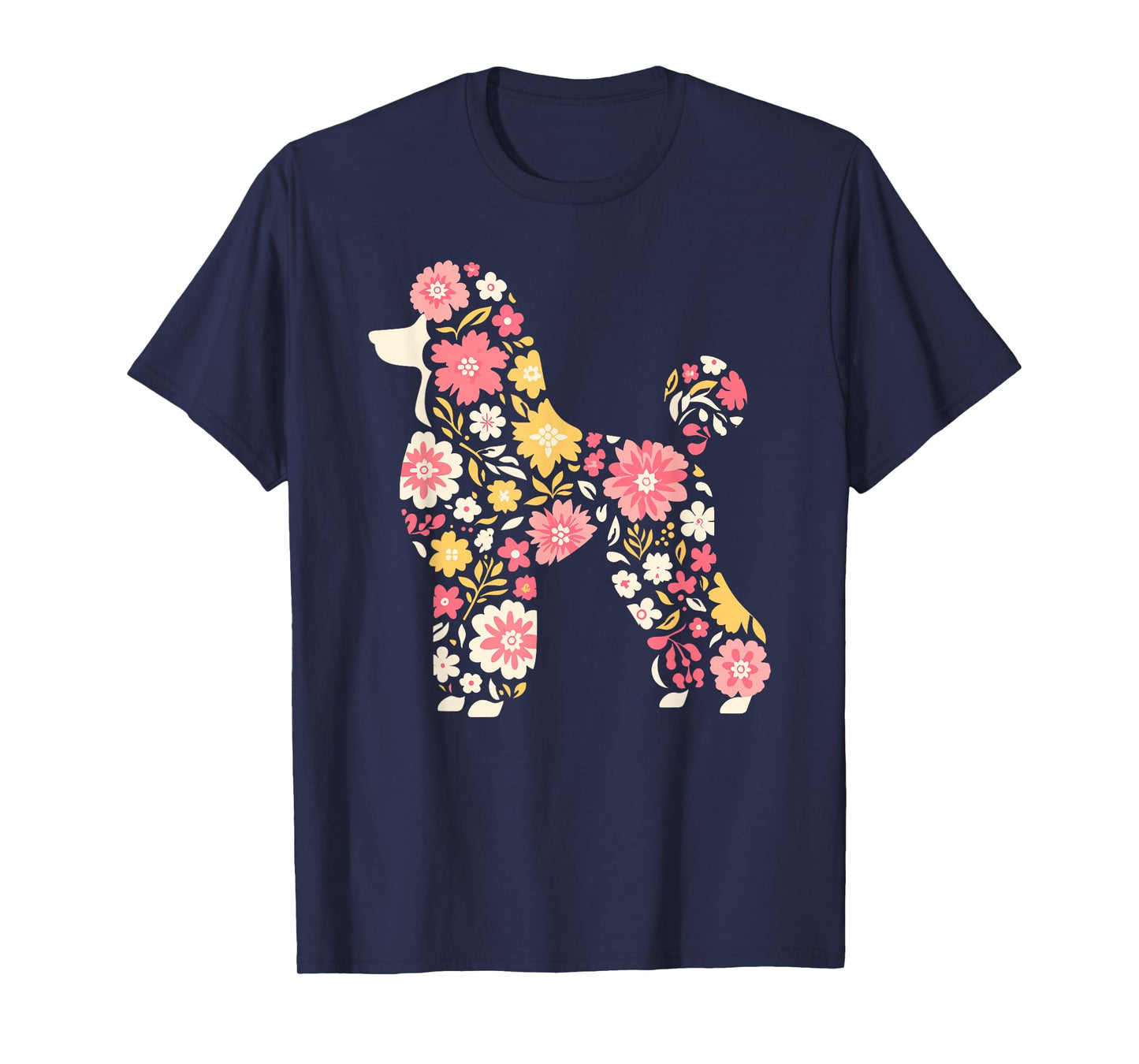 Funny Floral Flower Poodle Mom Grandma Womens Mothers Day T-Shirt