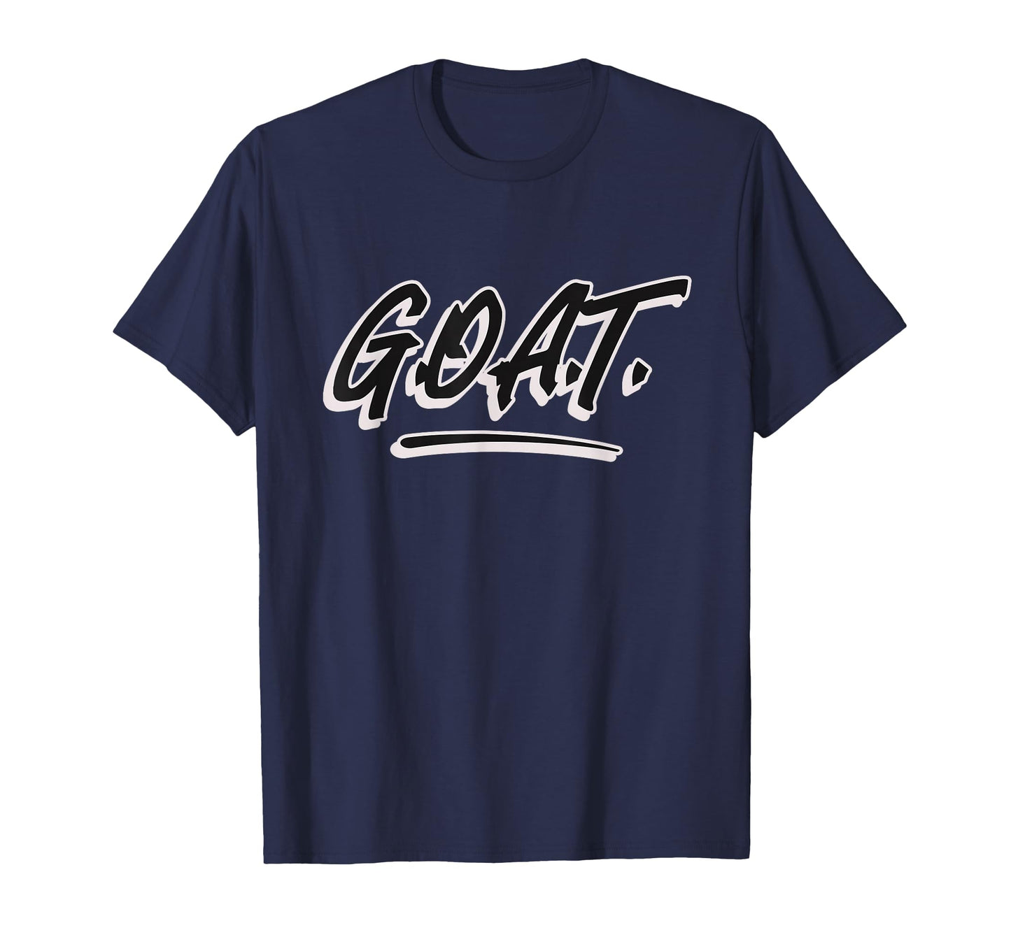 G.O.A.T. Men's Black Letter Print Modern Casual T-Shirt