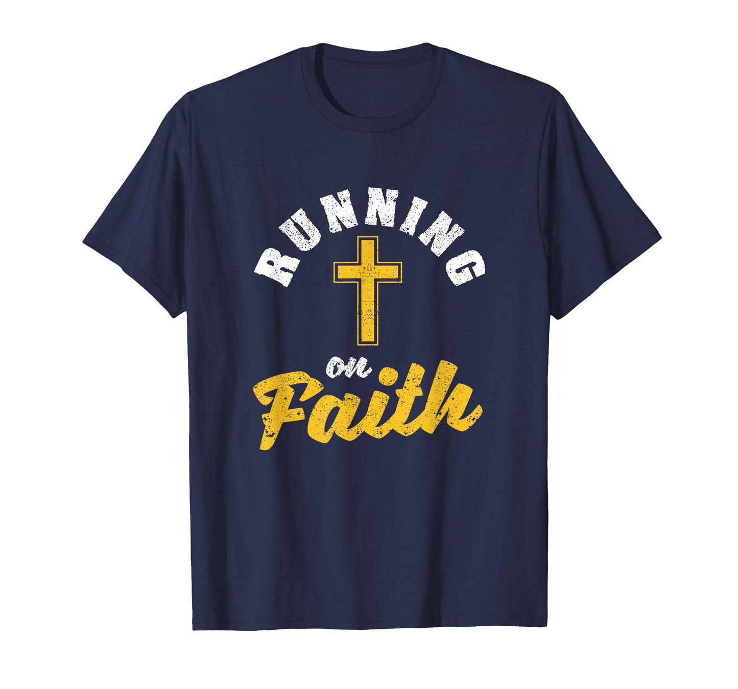 Running On Faith Funny Christian Workout Runner Religious T-Shirt