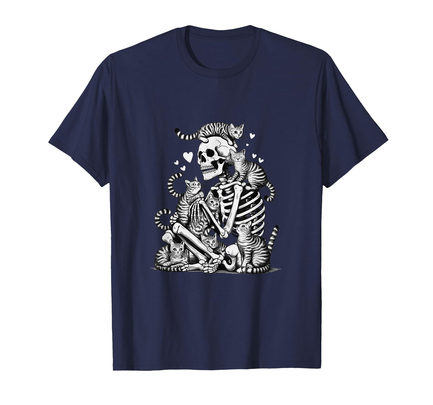 Skeleton Cat Skull Kitty Cute Halloween Men Women Kids Goth T-Shirt