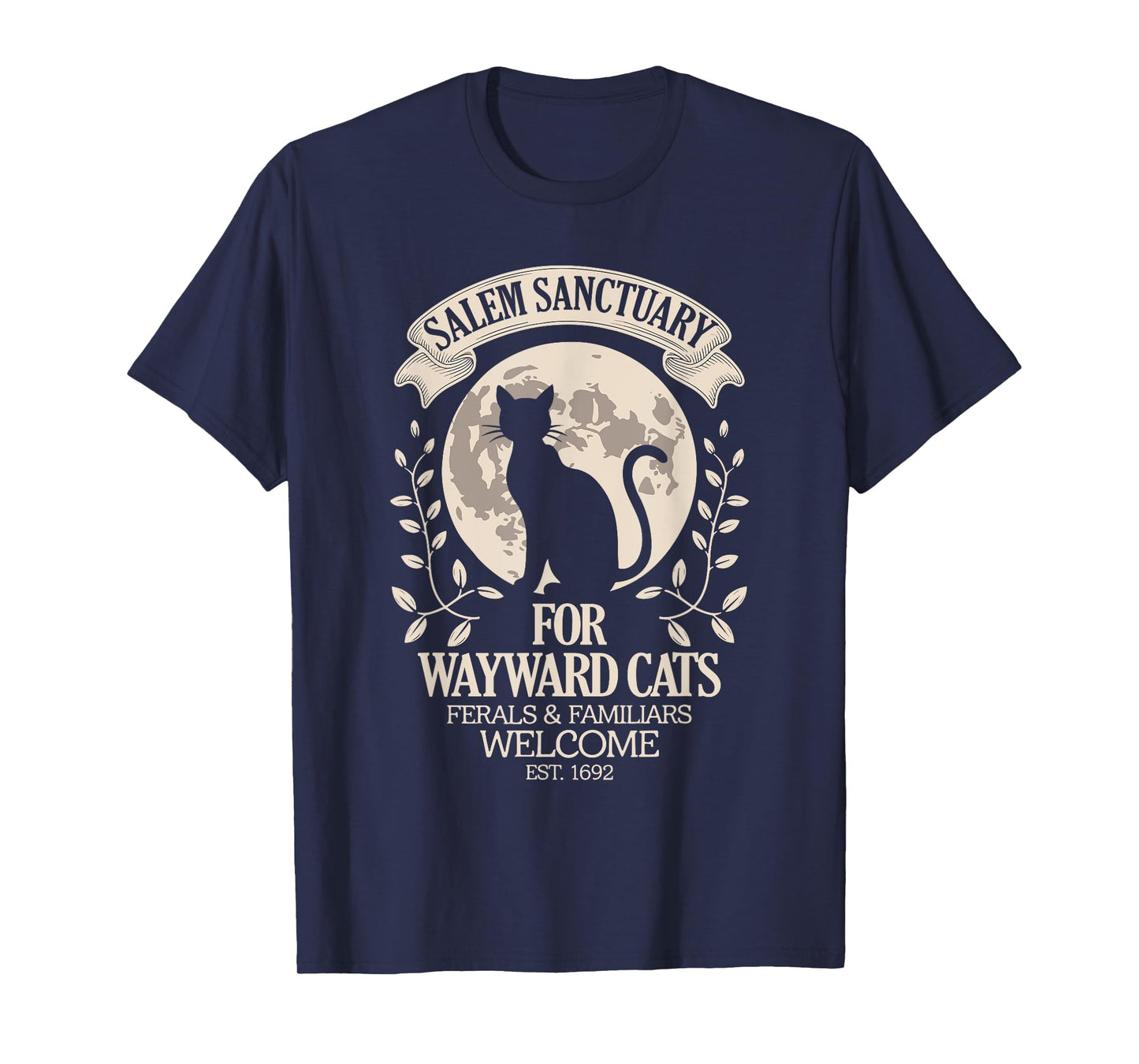 Salem Sanctuary For Wayward Cats Black Cat Halloween Men Women Kids T-Shirt