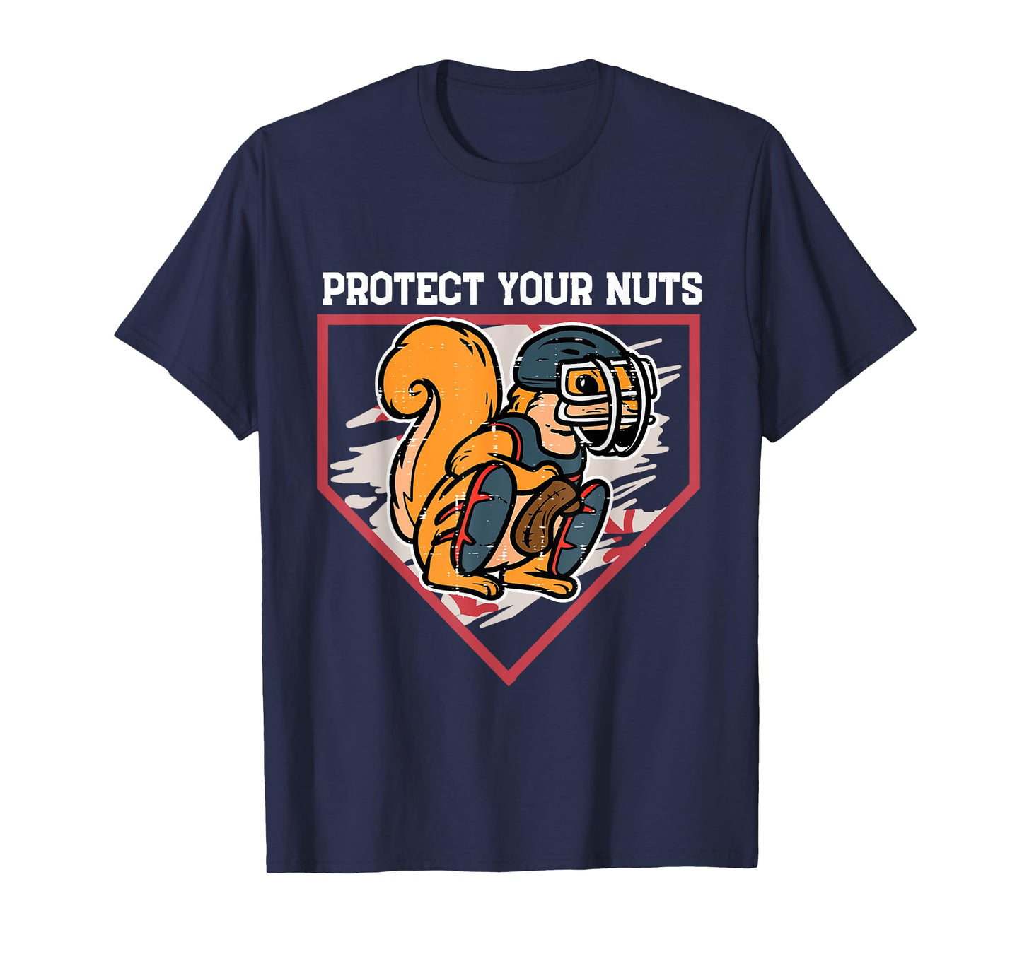 Squirrel Baseball Catcher Protect Your Nuts Boys Kids Men T-Shirt