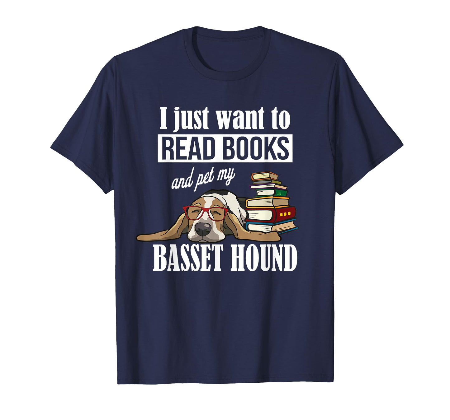 Cute Kids Read Books & Pet My Basset Hound Dog Lover T-Shirt