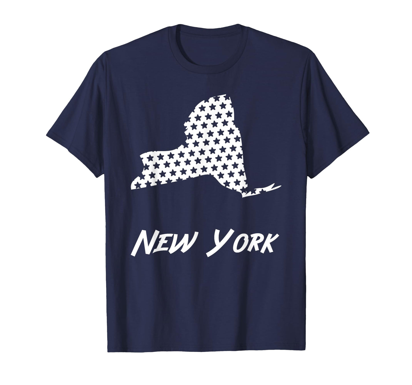 New York USA State Outline Stars Vintage Retro Design T-Shirt