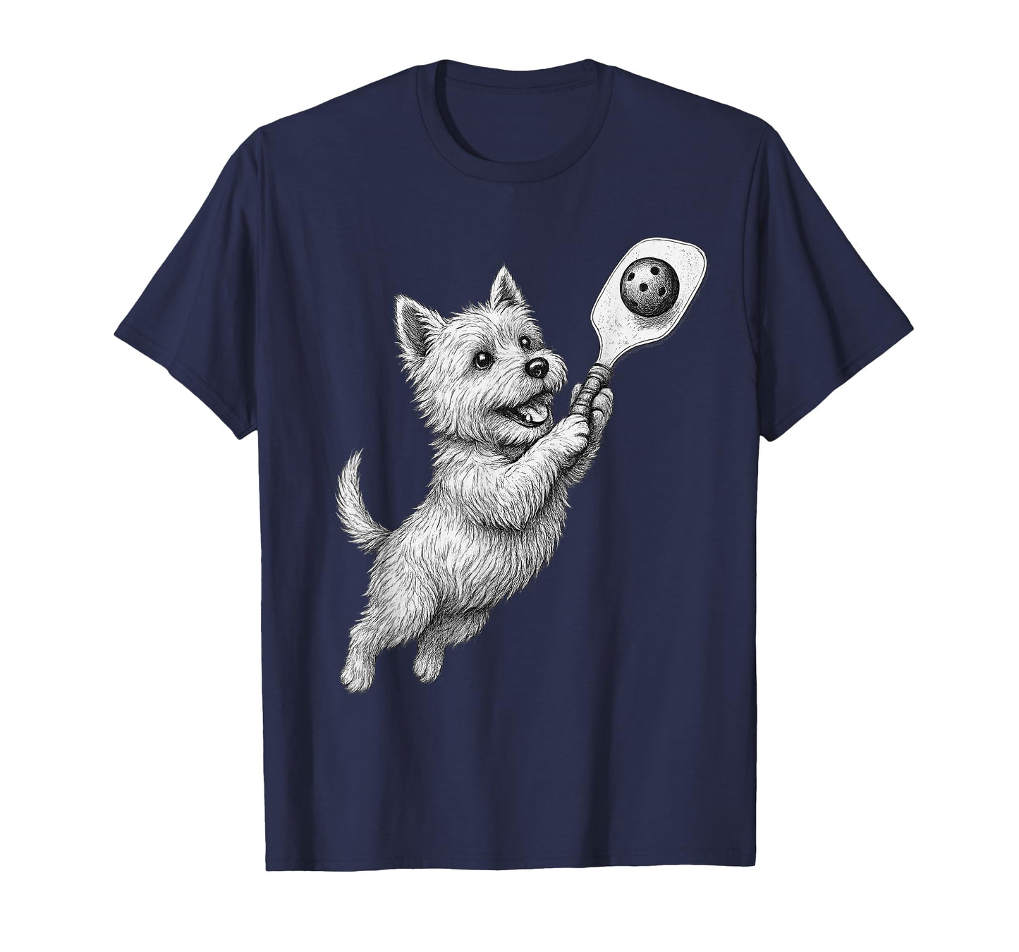 West Highland White Terrier Playing Pickleball Sports Dog T-Shirt