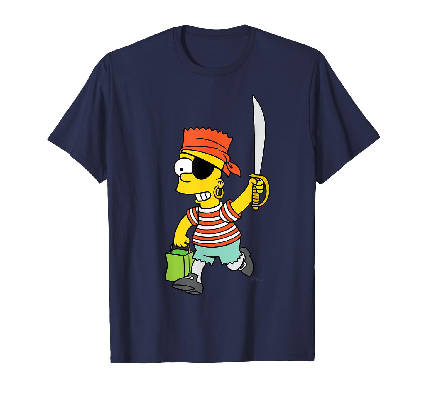 The Simpsons Halloween Bart Pirate Costume Trick or Treat T-Shirt